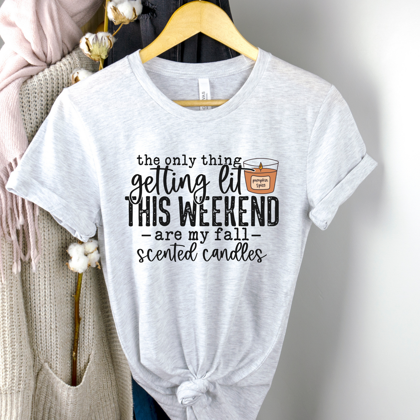 Wholesale Fall scented candles Graphic Tee - Ash