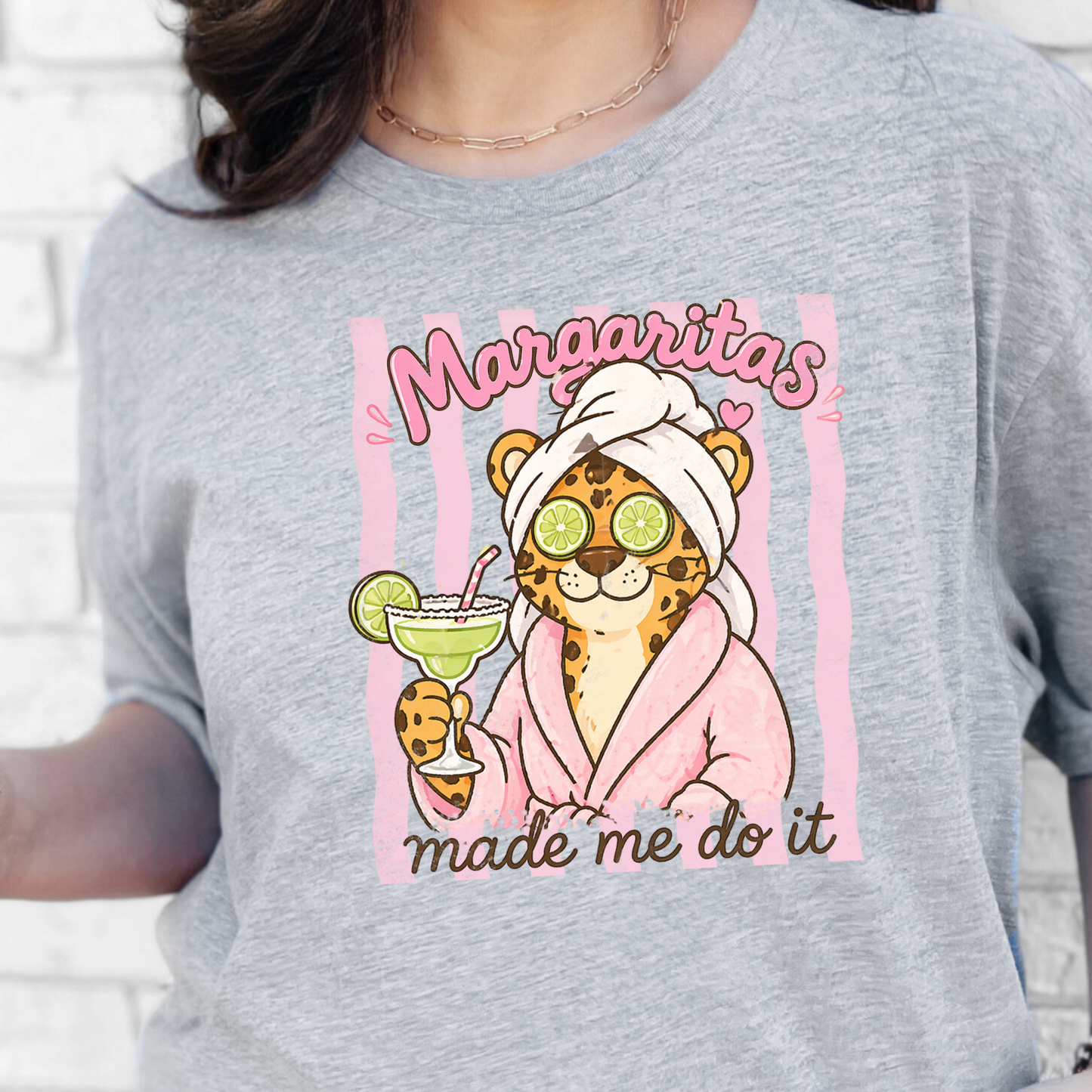 Wholesale Margaritas Made Me Graphic Tee - Grey Tee