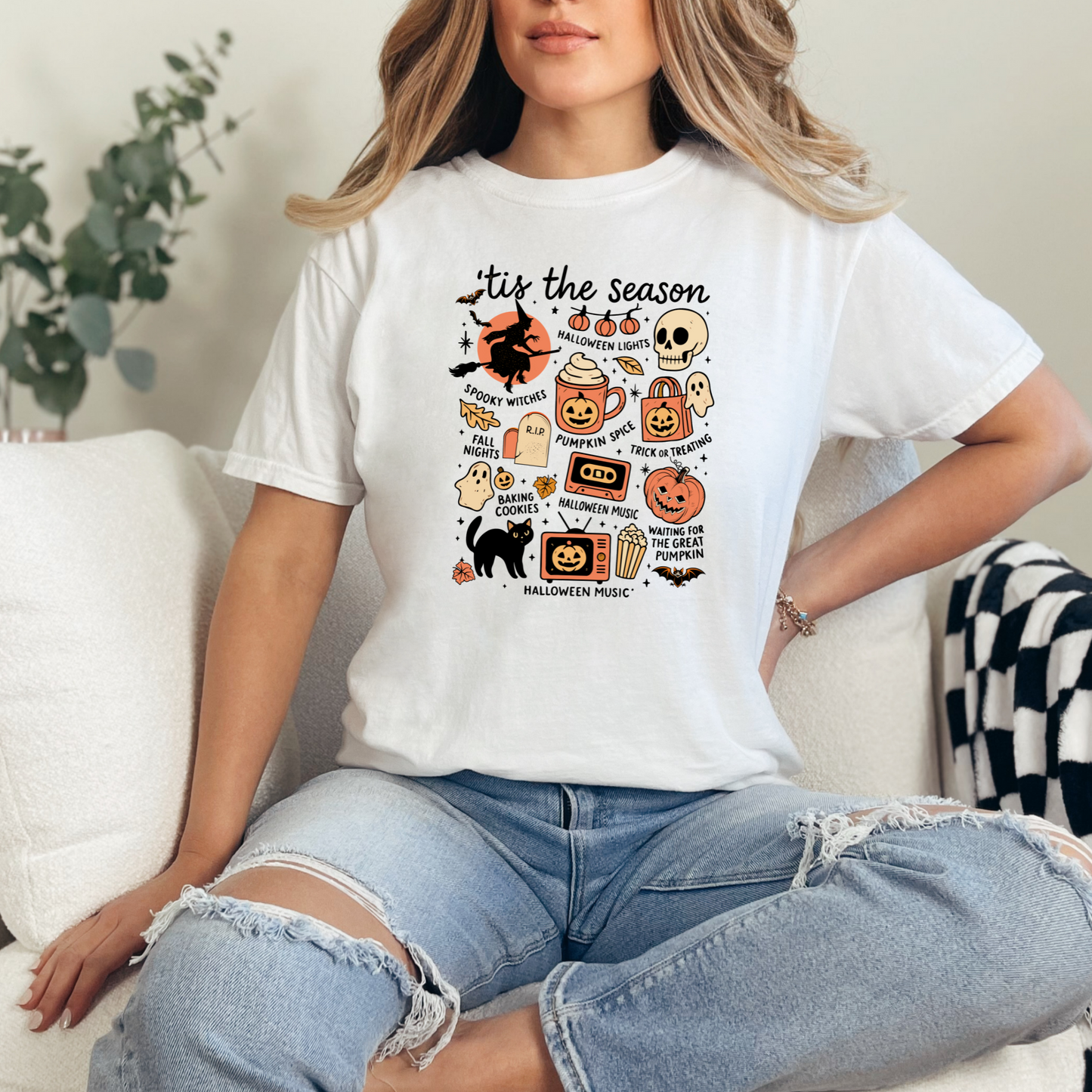 Wholesale Halloween Tis the Season Graphic Tee - CC White Tee