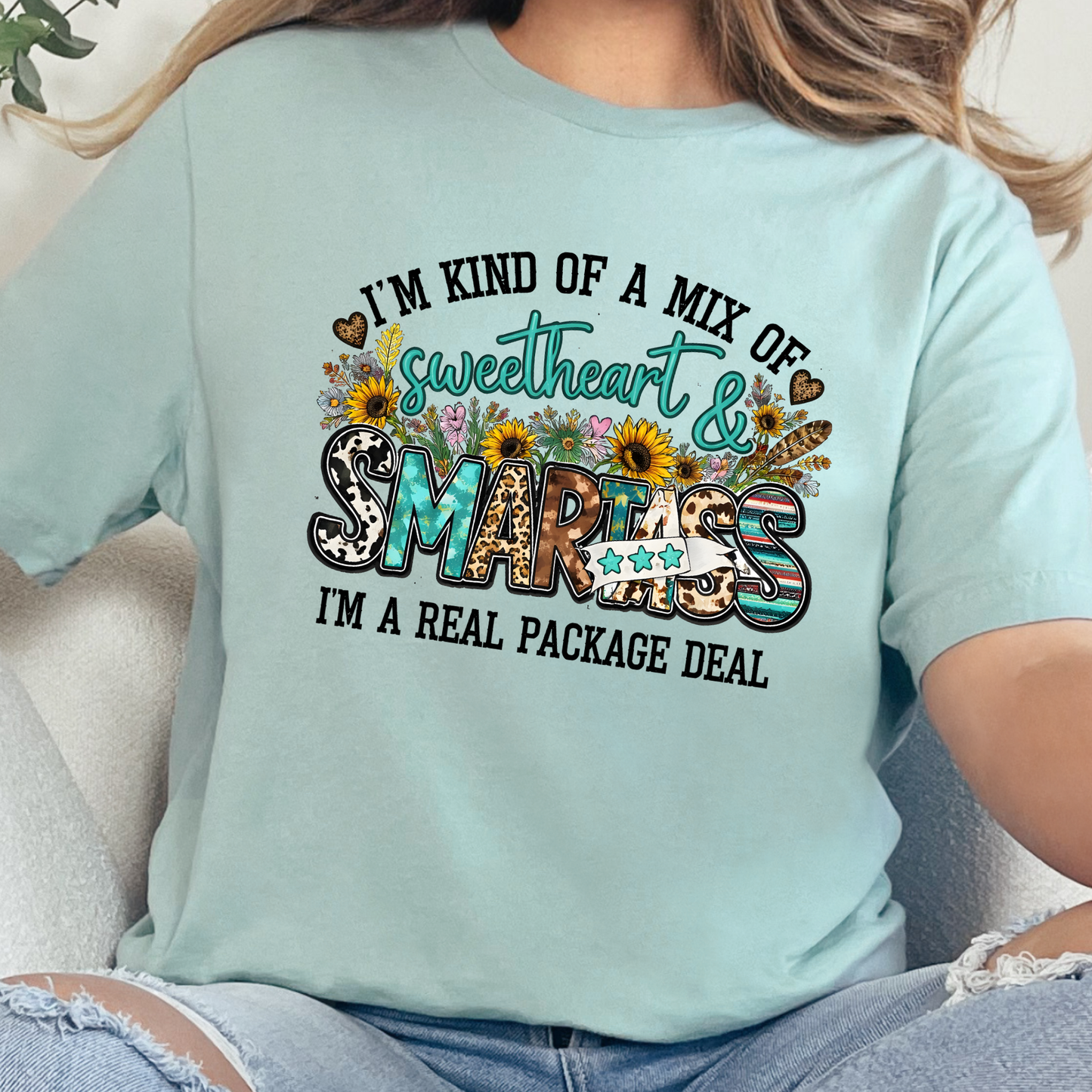 Wholesale Western Package Deal Graphic Tee - Dusty Blue