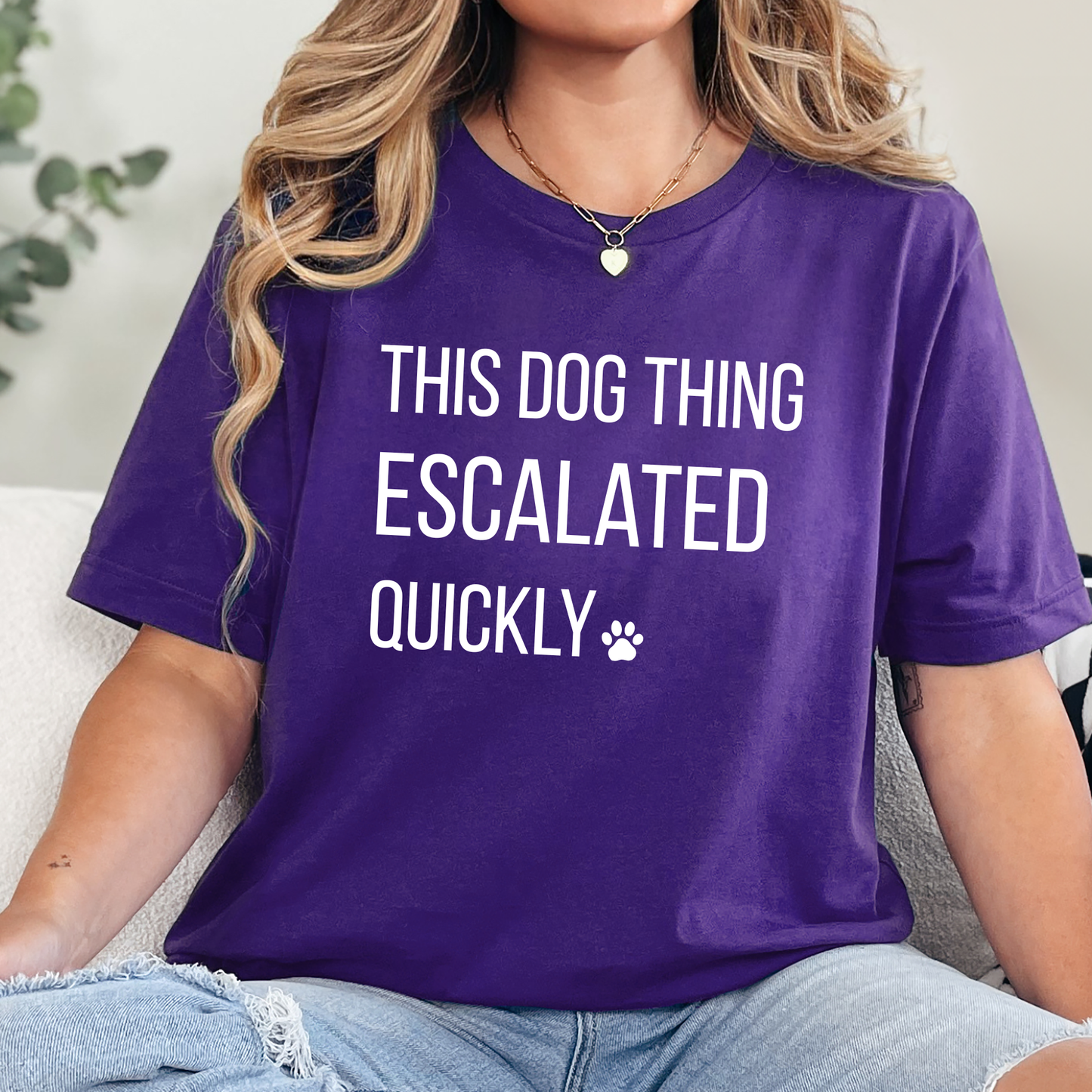 Wholesale This Dog Thing Escalated Quickly Graphic Tee - Team Purple