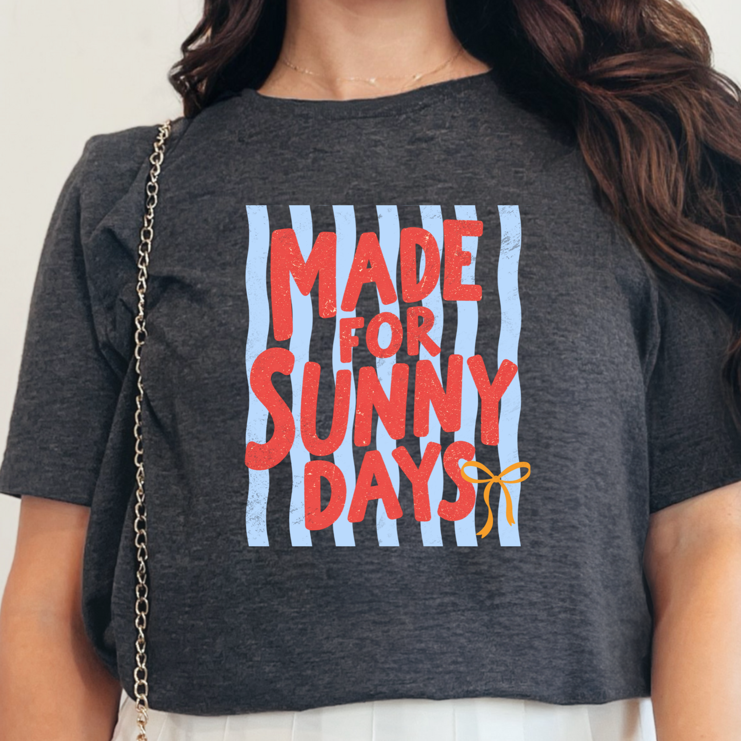 Wholesale Made for Sunny Days Graphic Tee - Dark Grey Heather Tee