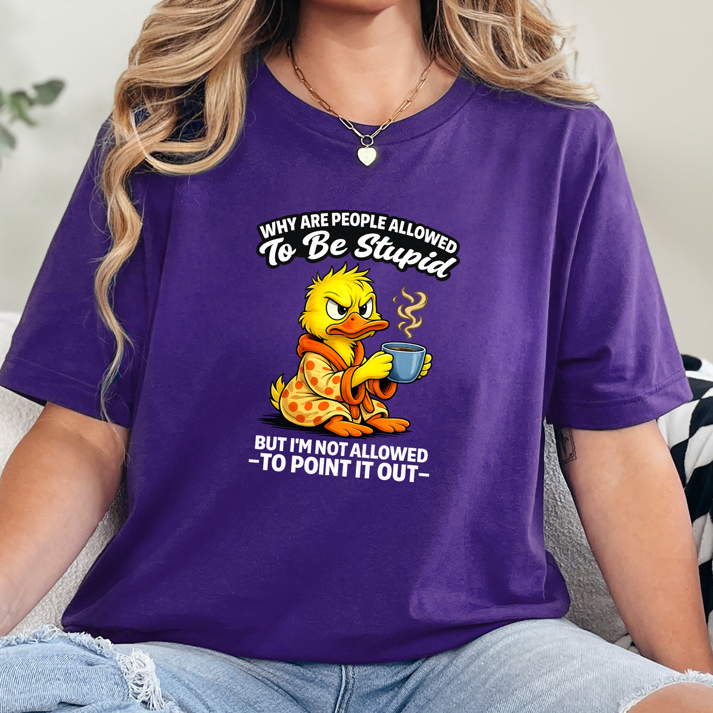 Wholesale Allowed To Be Stupid Graphic Tee - Team Purple Tee