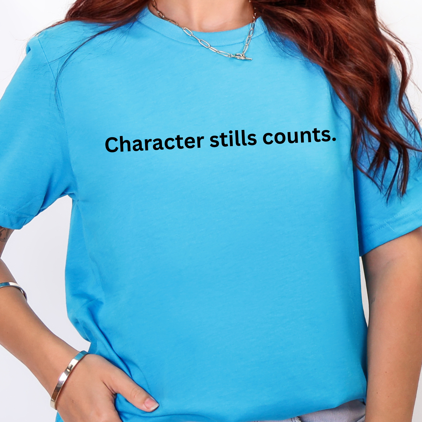 Wholesale Character Still Counts Graphic Tee - Heather Aqua