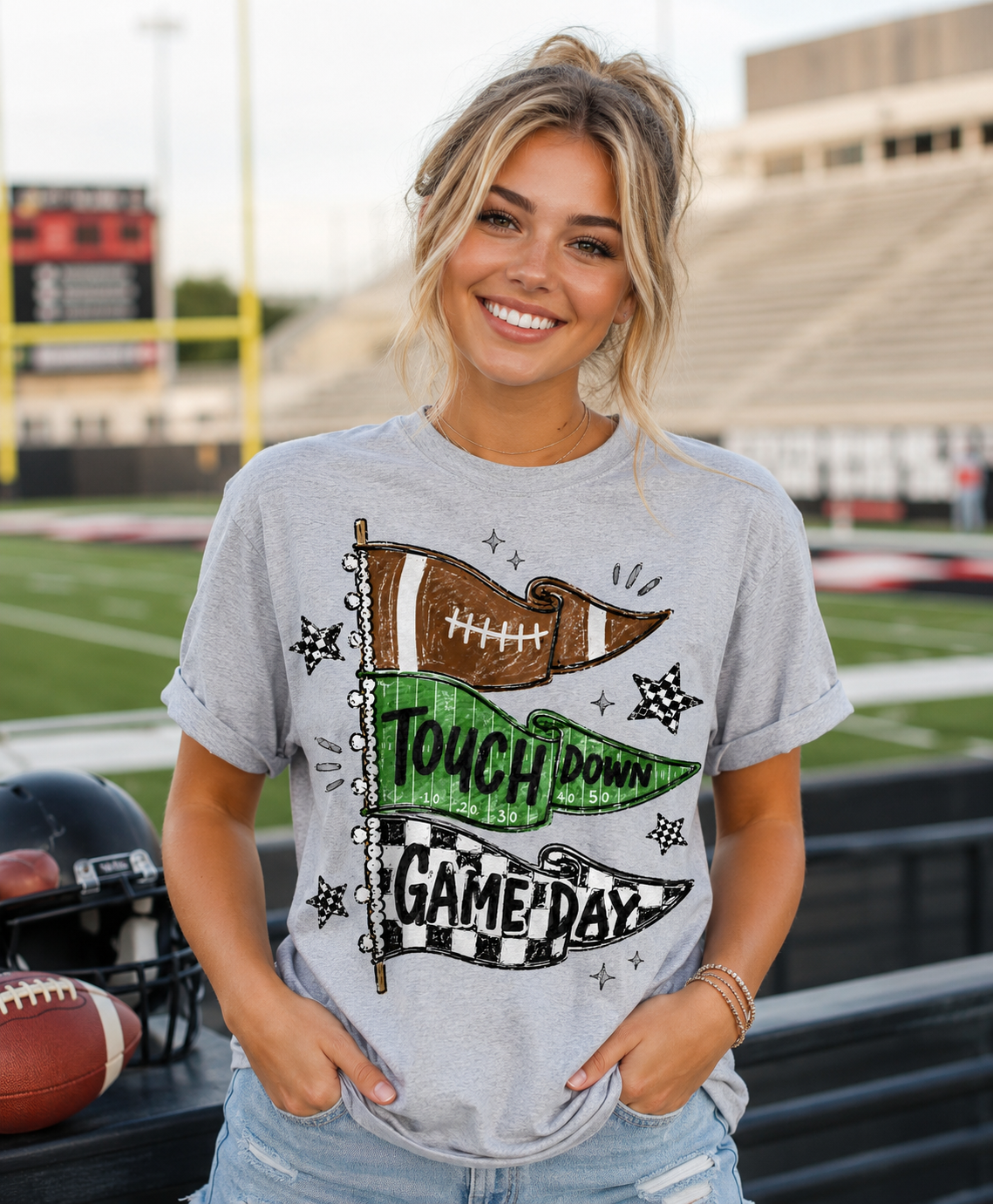 Football Pennant Flags- Unisex Graphic Sweatshirt/Tee
