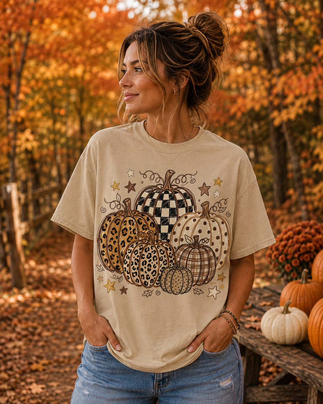 FALL ASSORTED PUMPKINS- TEE OR SWEATSHIRT