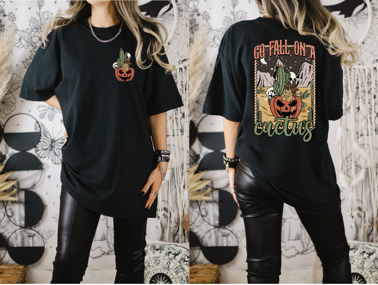 Wholesale Go Fall on a Cactus Graphic Tee - Autumn