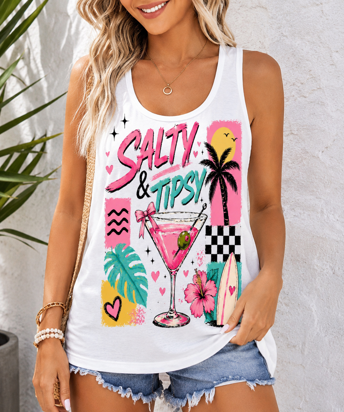 Salty and Tipsy- Unisex Tank/Tee