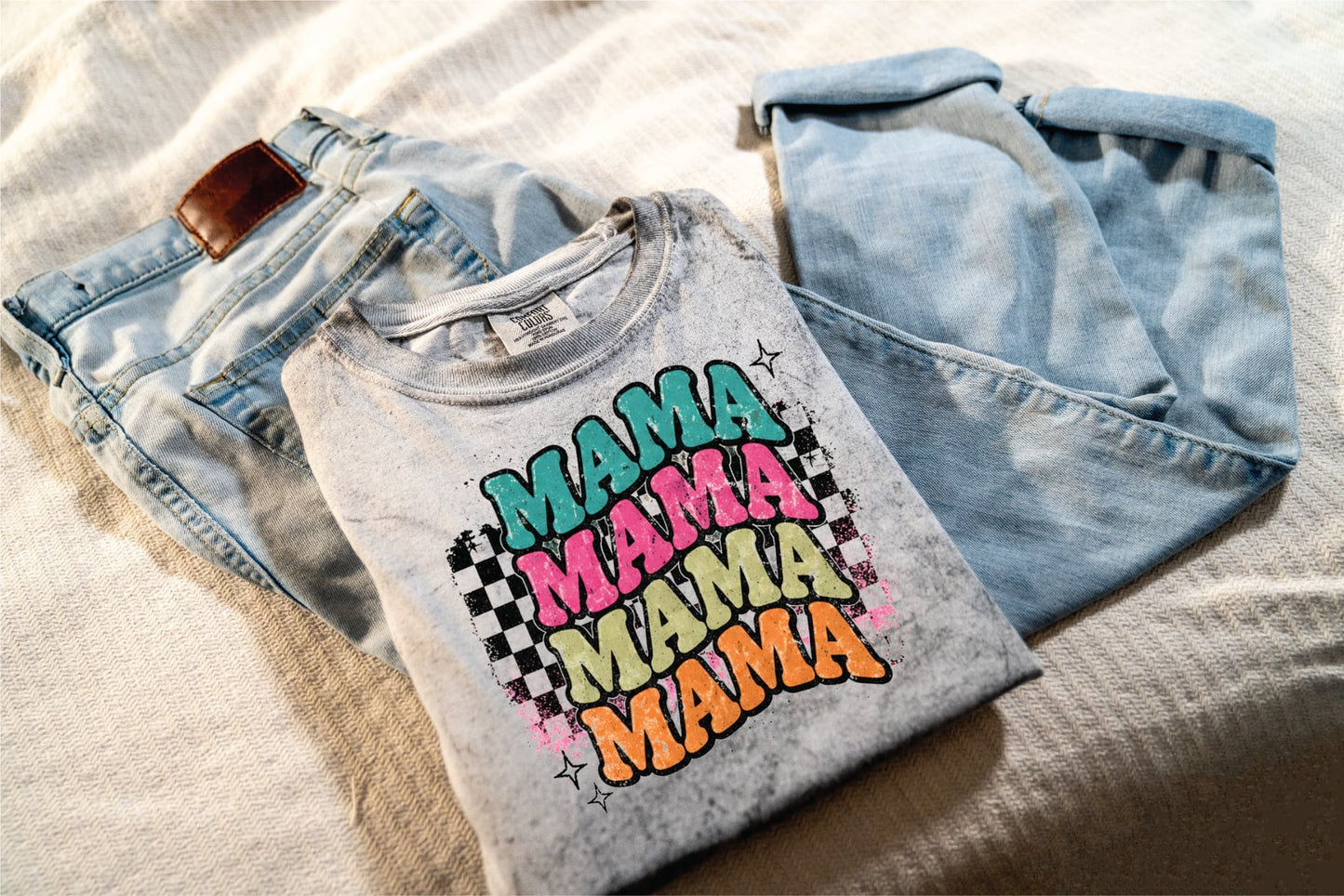 Checkered Mama Wave- Unisex Graphic T-Shirt