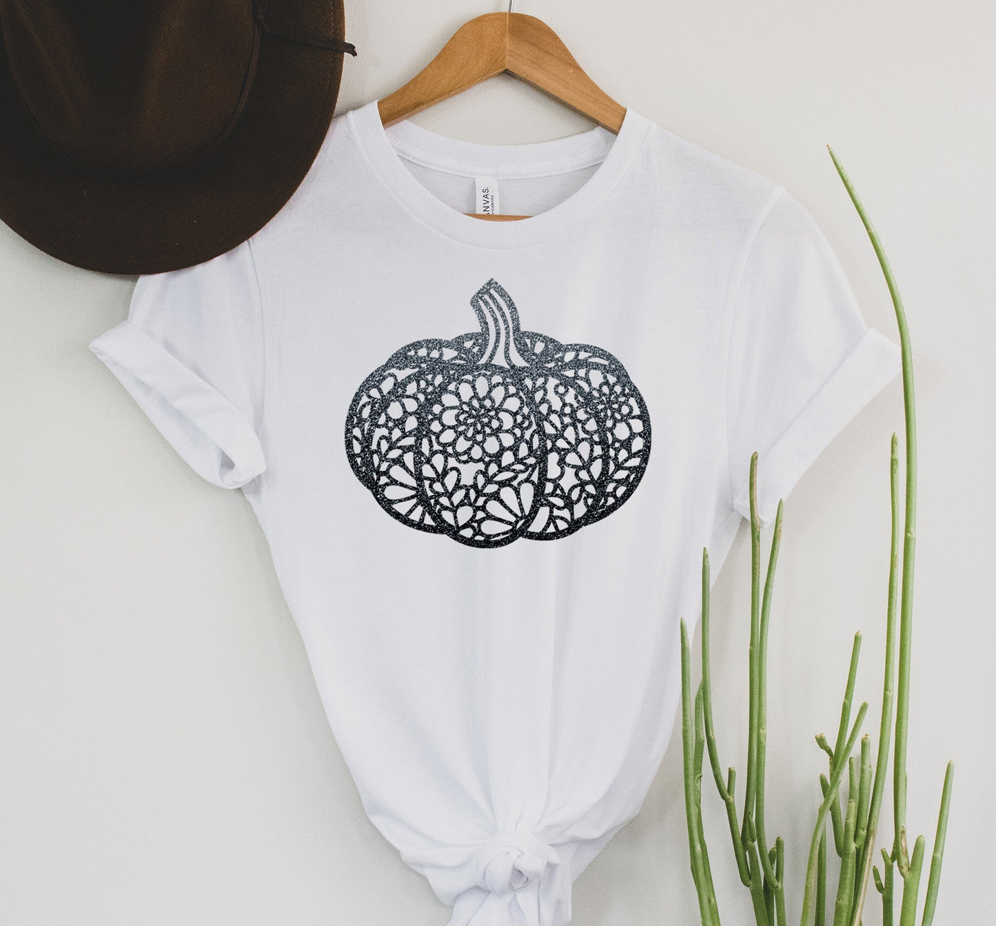 Wholesale Lace Pumpkin - Grey Graphic Tee - Orange