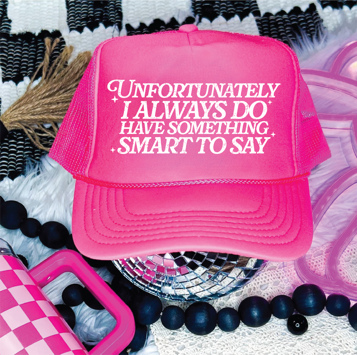 Unfortunately I Do DTF Printed Neon Pink Trucker Hat