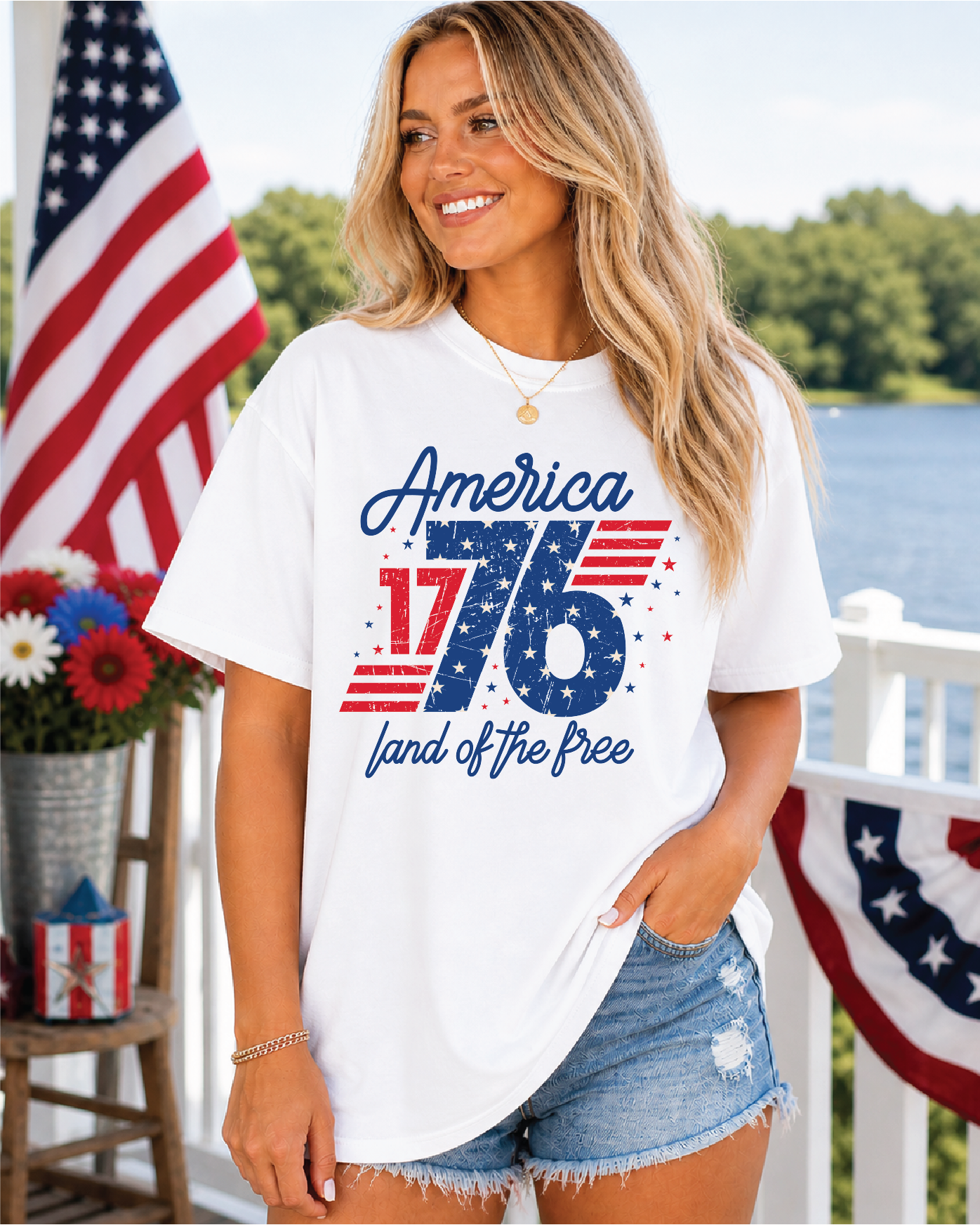 American 1776 Land Of The Free- Unisex Tee