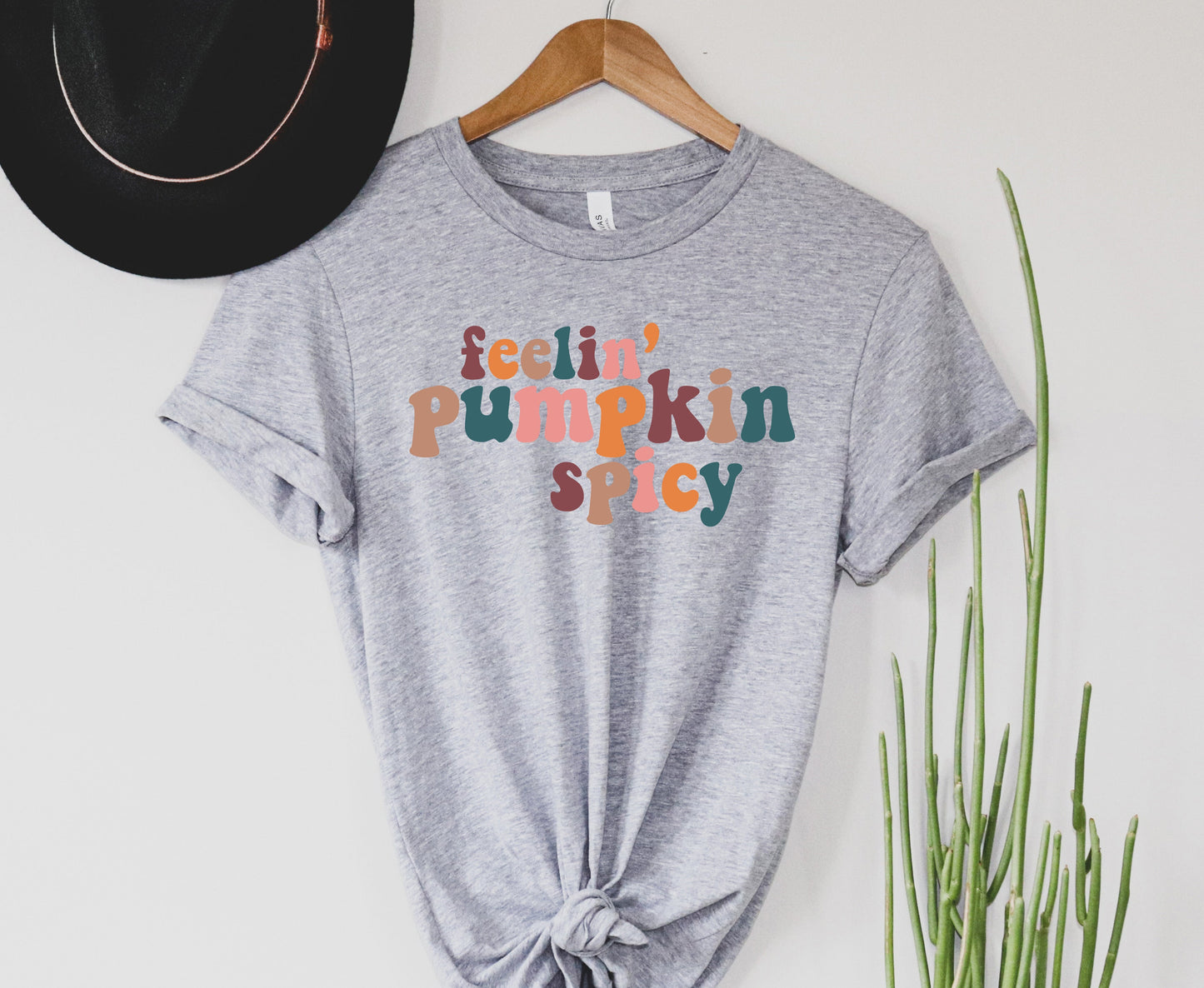 Wholesale Feelin' Pumpkin spicy Graphic Tee - Grey