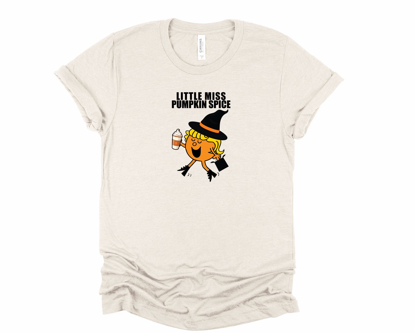 Wholesale Little Miss Pumpkin Spice Graphic Tee - Heather Sand
