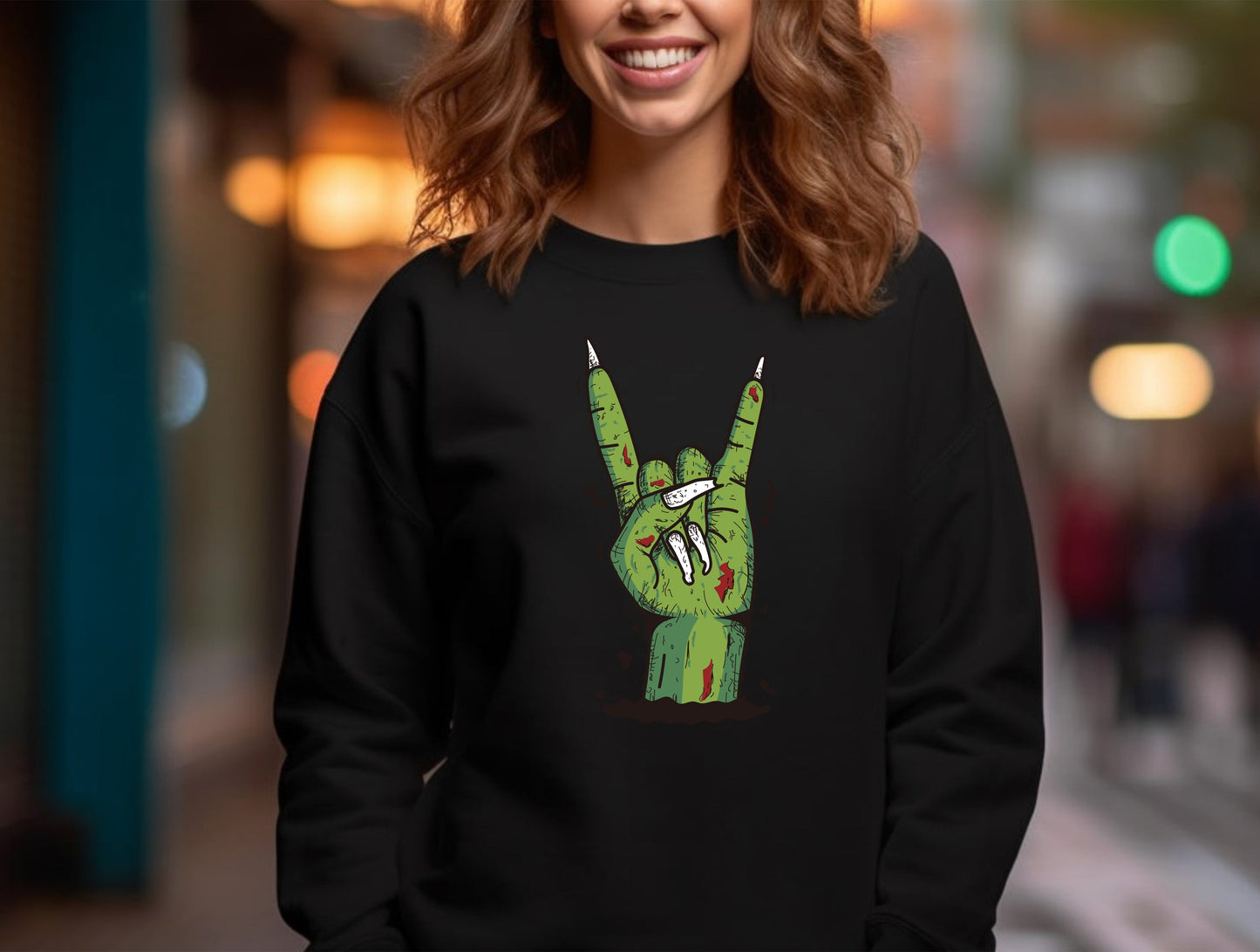 Wholesale Monster Rock On Graphic Tee - Black Sweatshirt