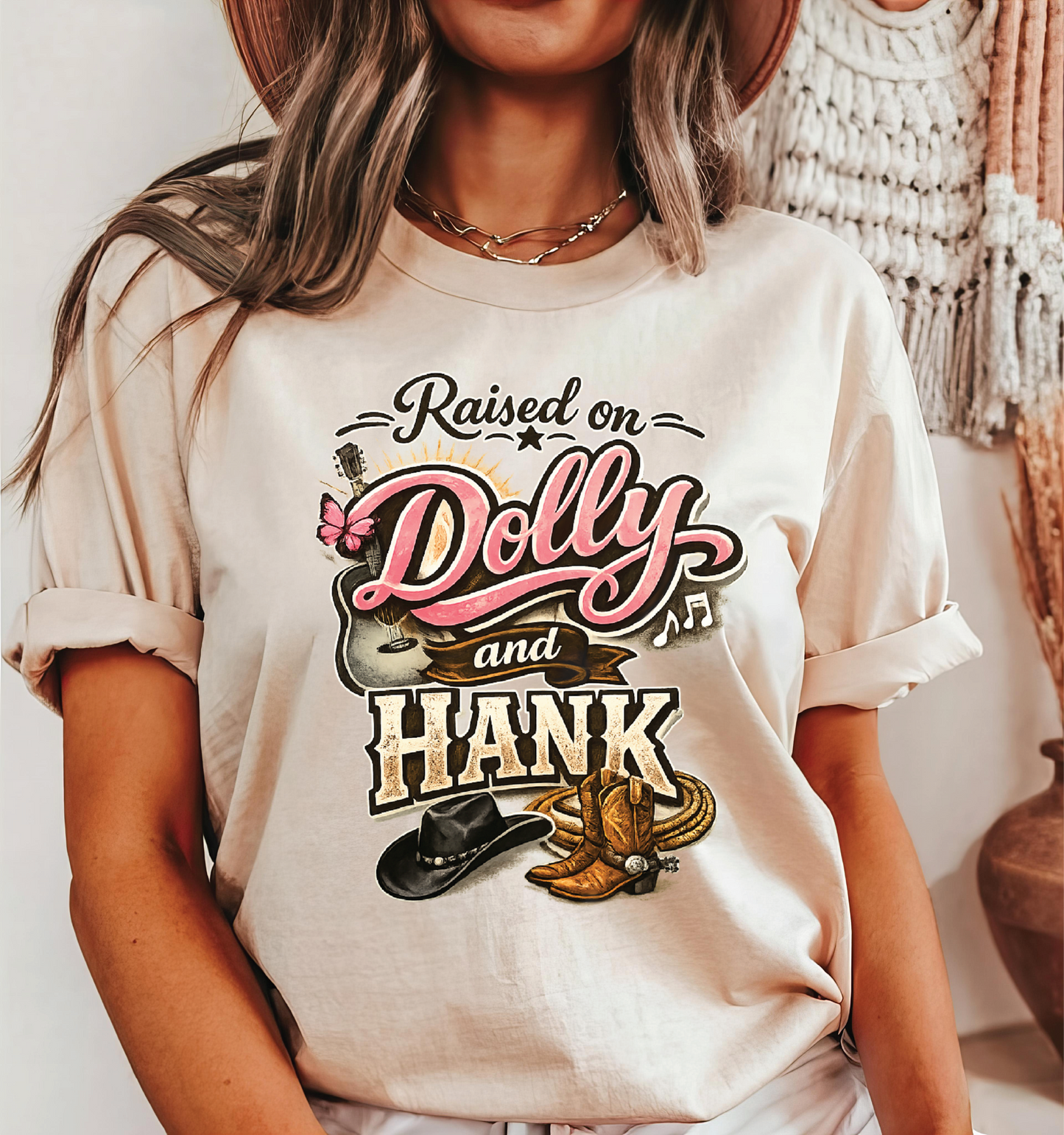 Raised On Dolly and Hank - UNISEX GRAPHIC Tee