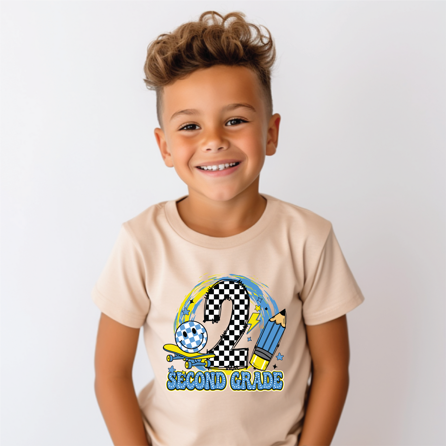 Boys 2nd Grade Skateboard Back to School Graphic Tee