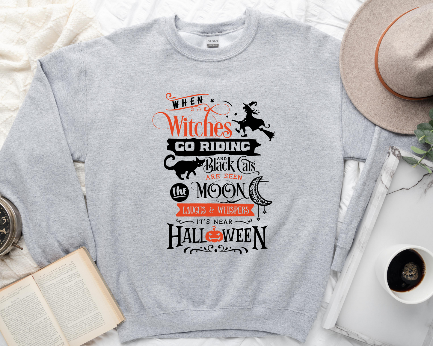 Wholesale It's Near Halloween Graphic Tee - Grey Sweatshirt