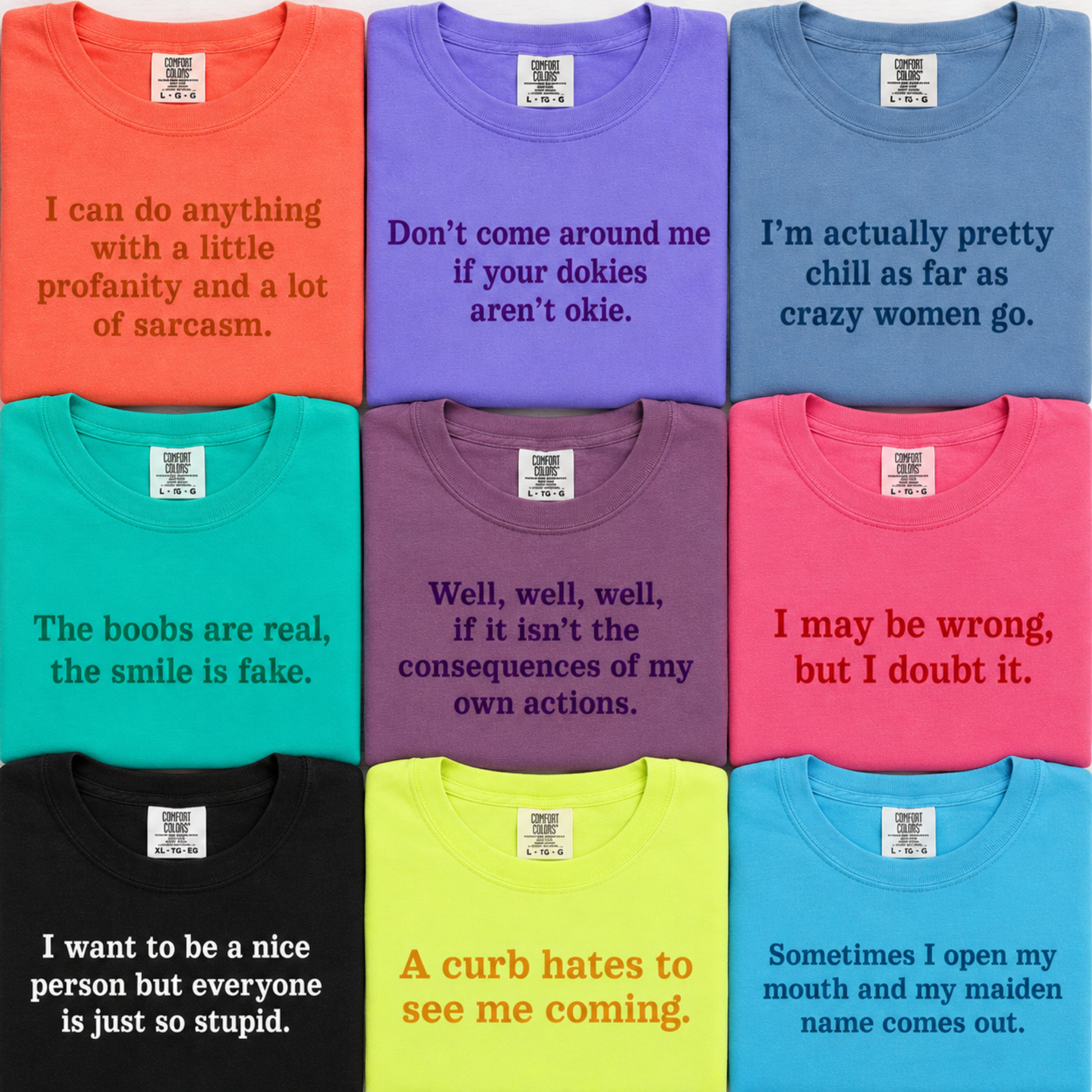 Wholesale Sarcastic Sayings Collection Graphic Tee - All Colors