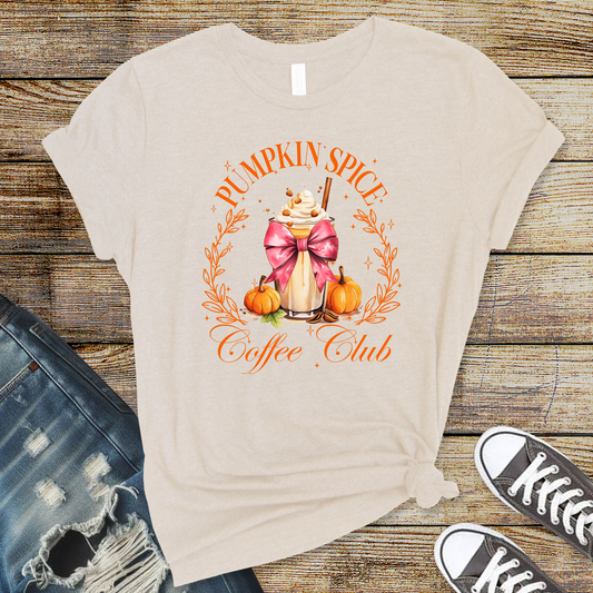 Wholesale Pumpkin spice coffee club Graphic Tee - Heather Dust Tee