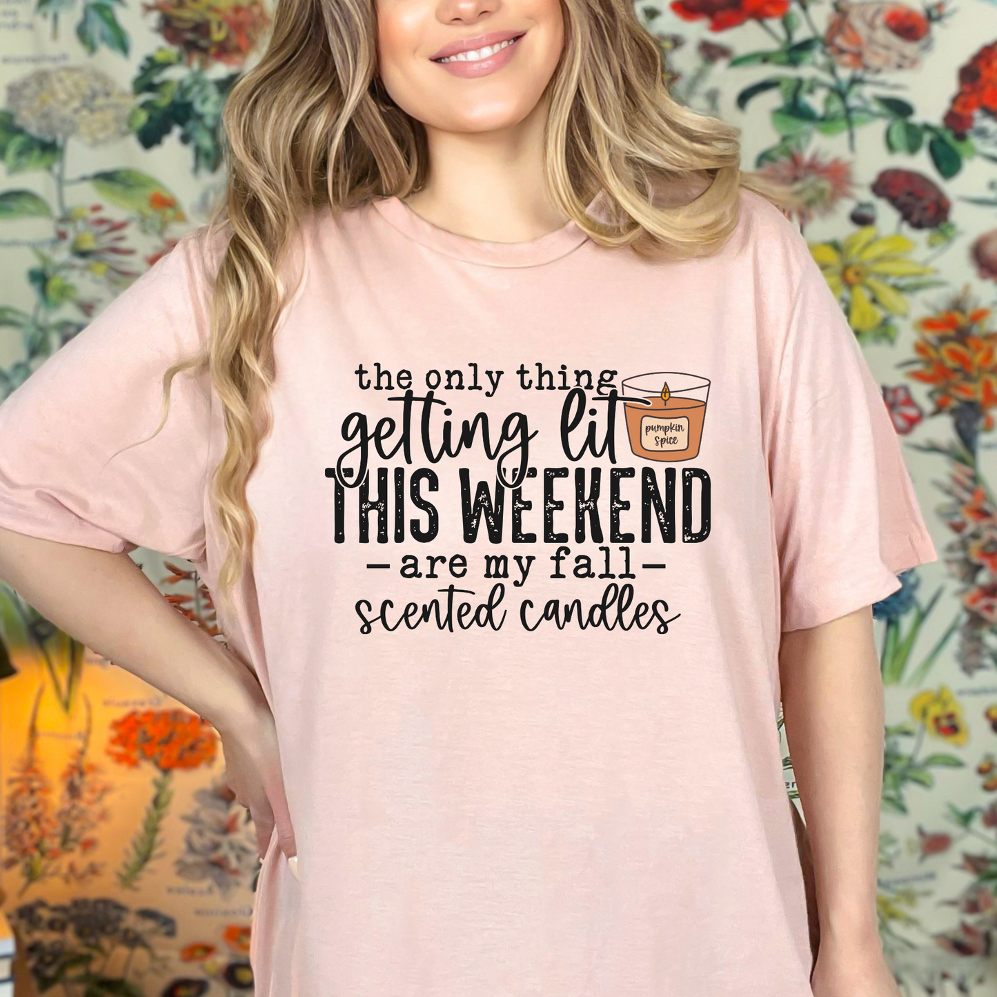 Wholesale Fall scented candles Graphic Tee - Peach