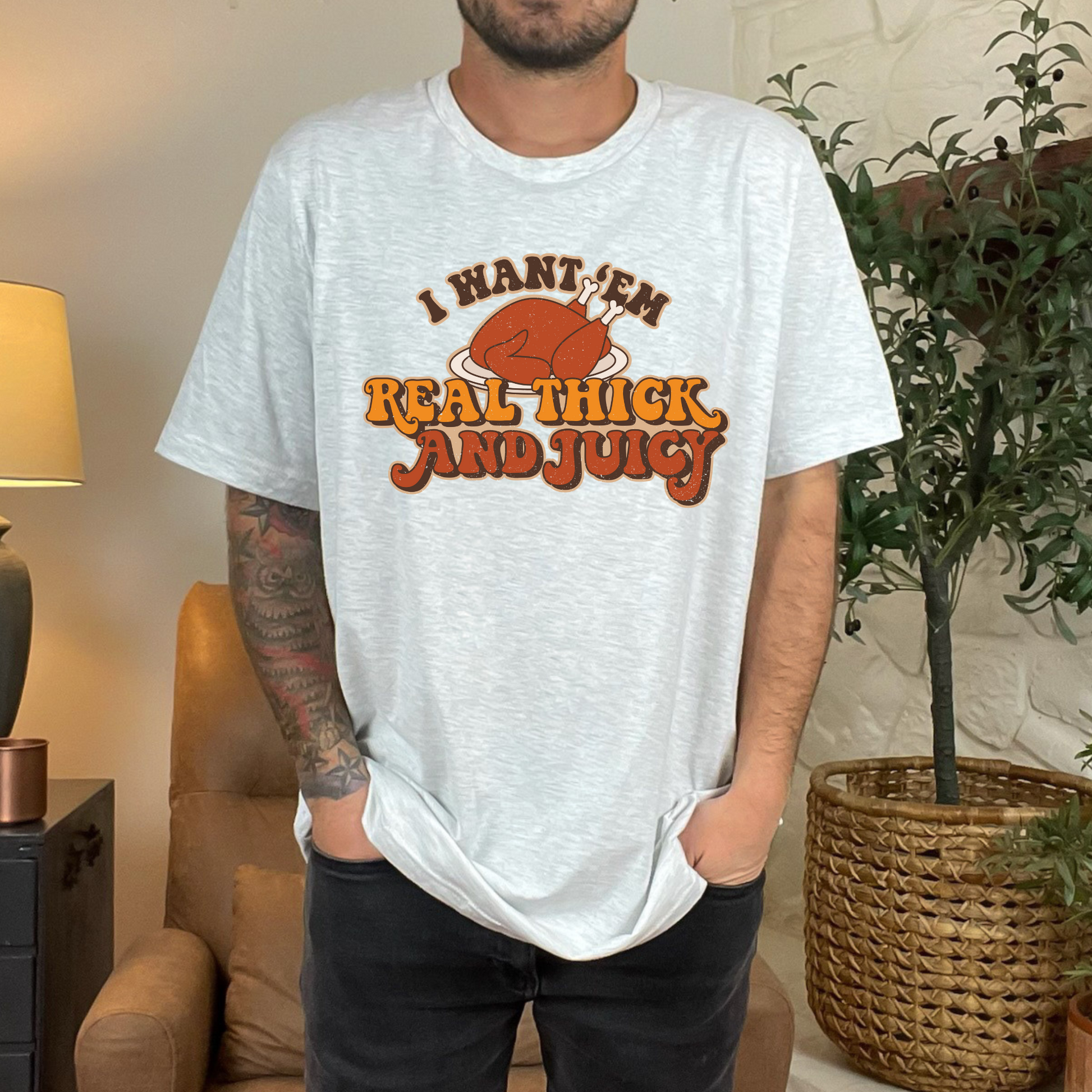 Wholesale Real Thick and Juicy Graphic Tee - Ash Grey