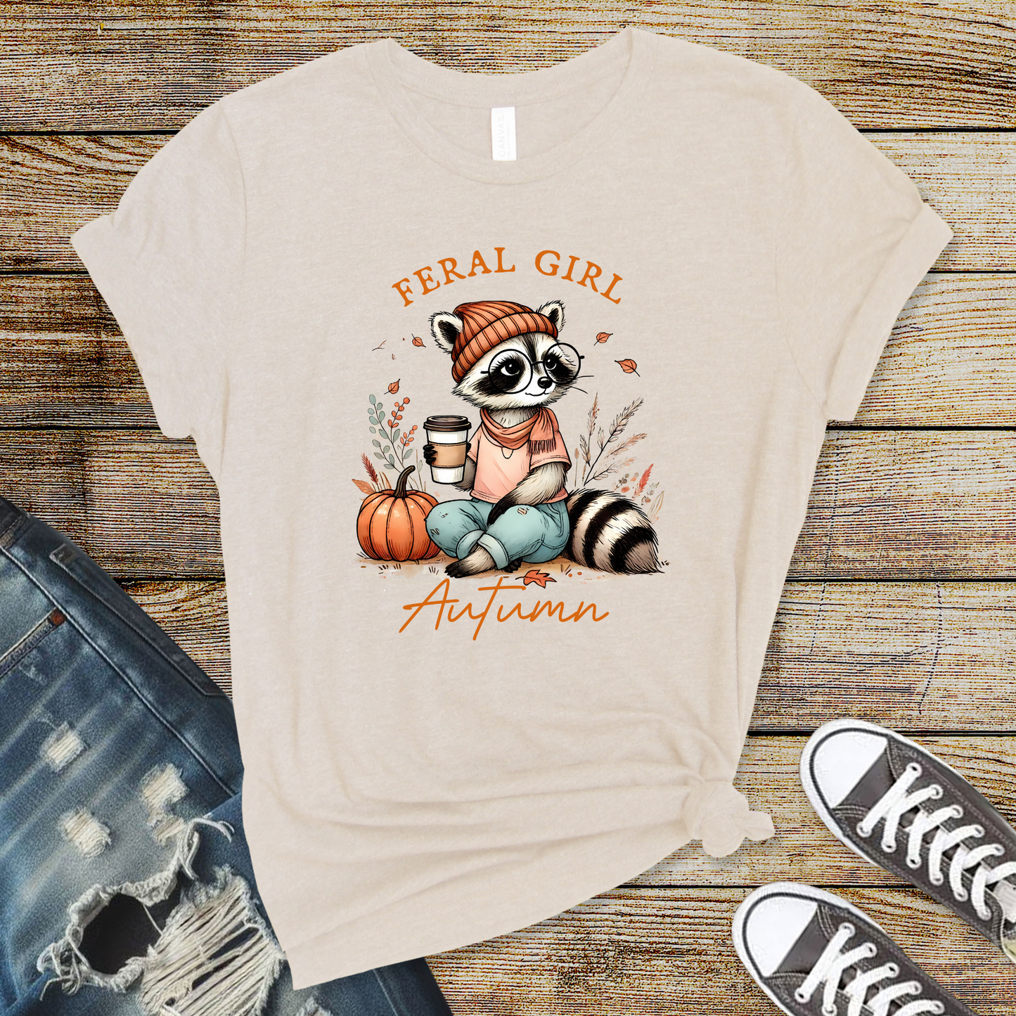 Wholesale Feral Girl Autumn Graphic Tee - Grey Tee