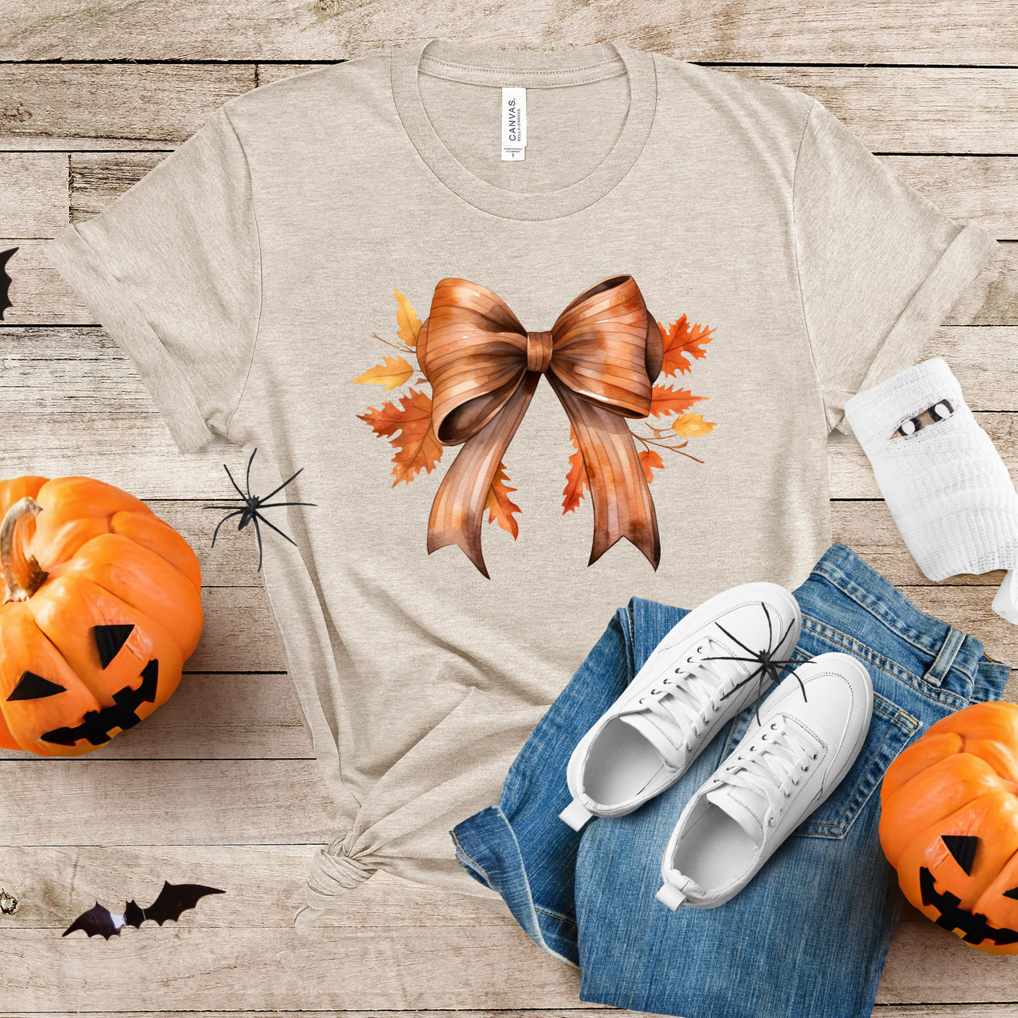 Wholesale Fall Bow Graphic Tee - Black Tee