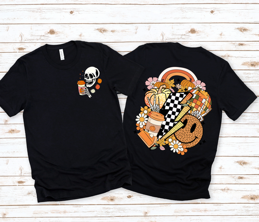 Wholesale Retro Fall Graphic Tee - Tan Tee