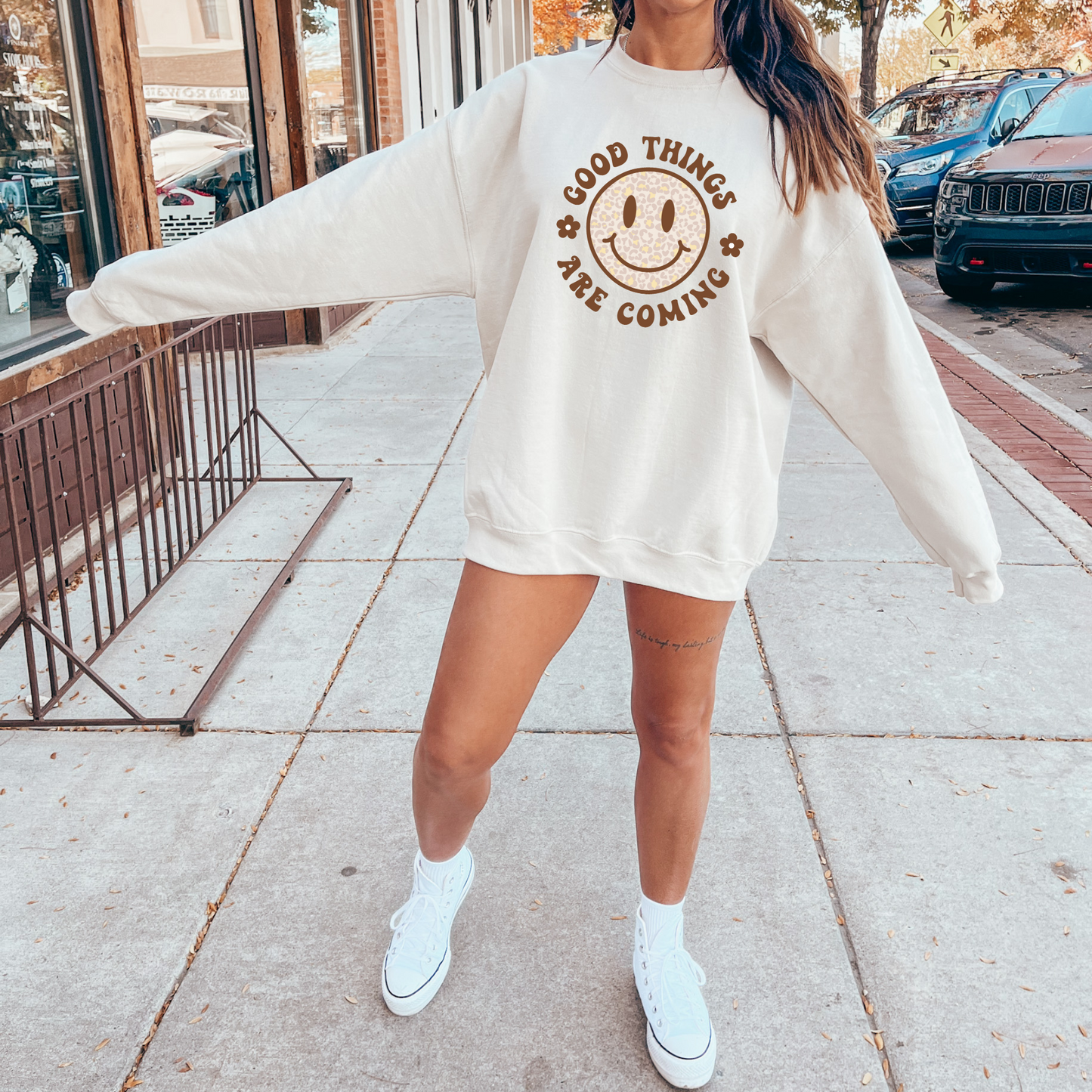 Wholesale Good Things are Coming Graphic Tee - Sand Tee