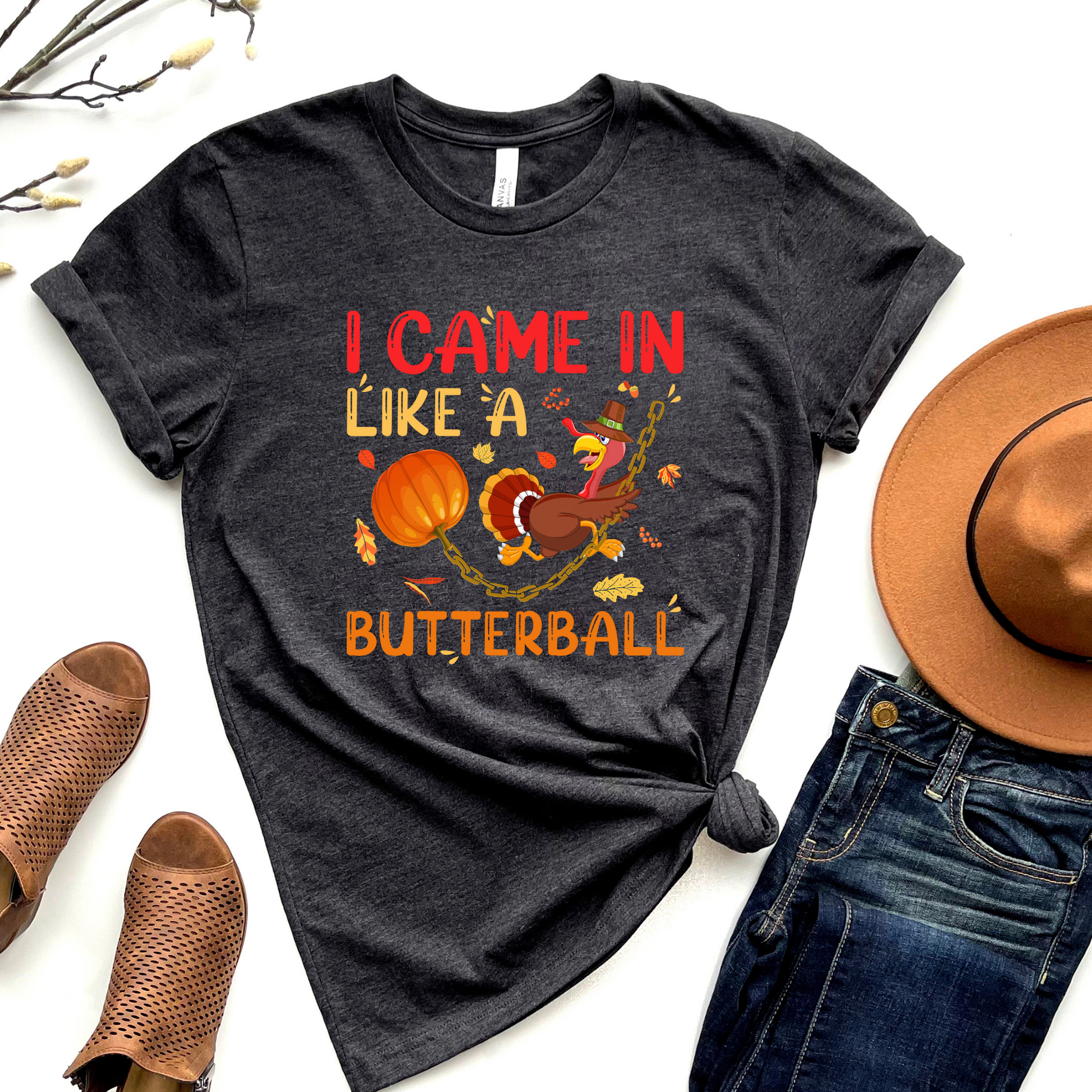 Wholesale Came in like a Butterball Graphic Tee - Maroon