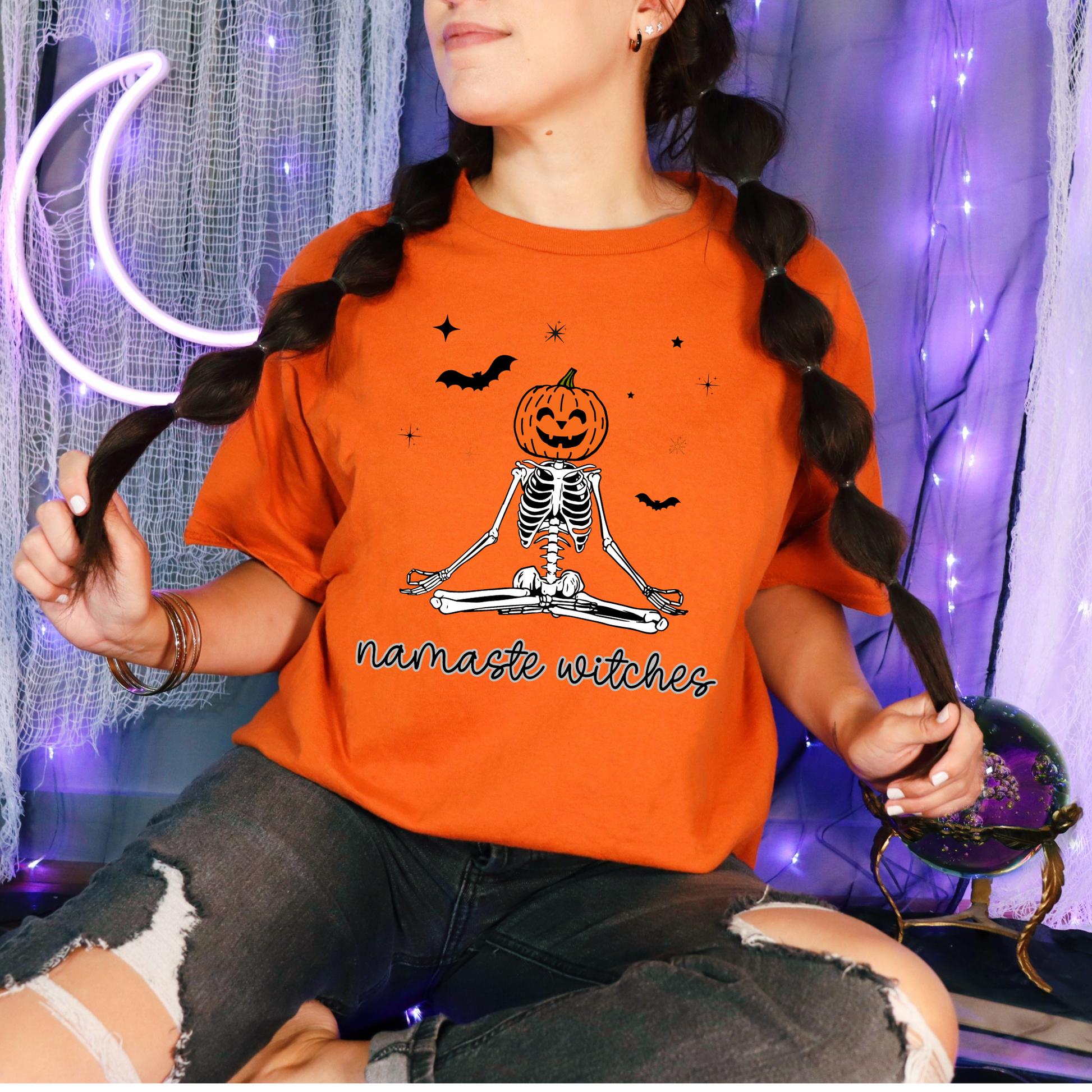 Wholesale Namaste Witches Graphic Tee - Grey Tee
