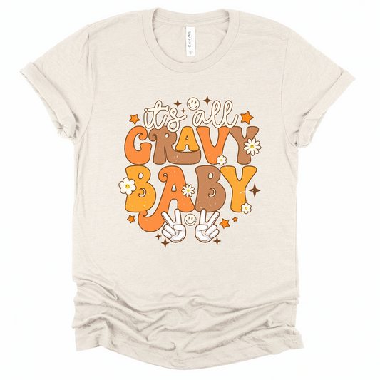 Wholesale Retro Gravy Baby Graphic Tee - Maroon