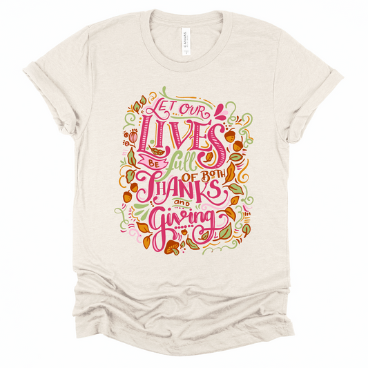 Wholesale Full of thanks and giving Graphic Tee - Pink