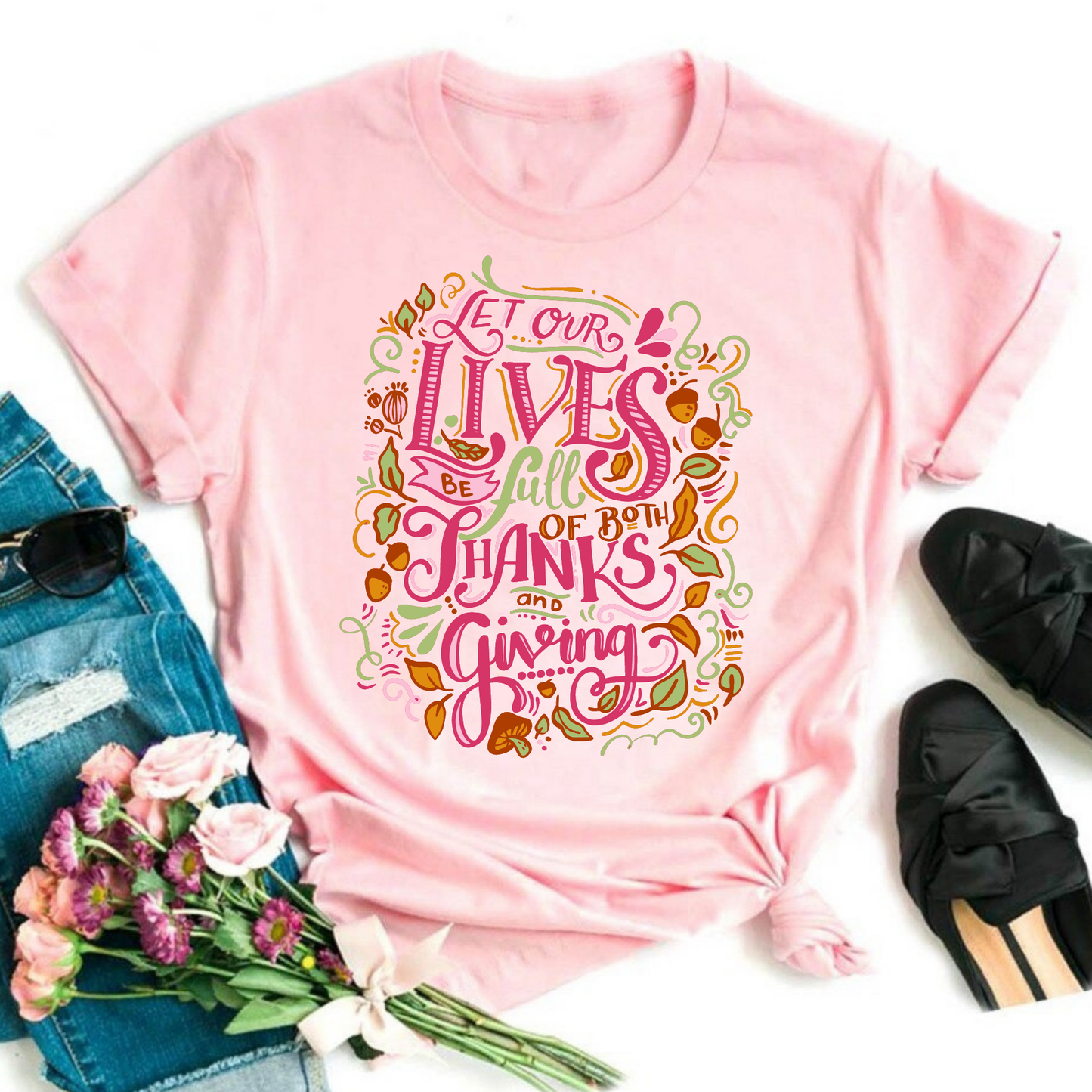 Wholesale Full of thanks and giving Graphic Tee - Sand
