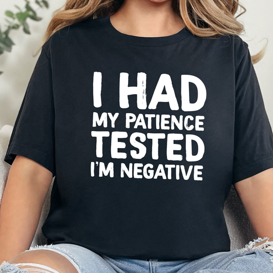 Wholesale Patience is Negative Graphic Tee - Heather Black Tee