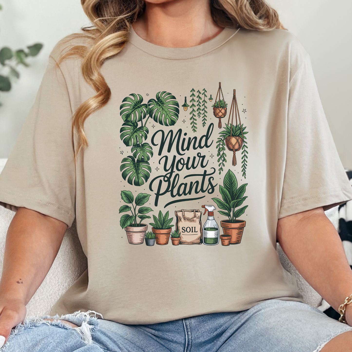 Wholesale Plant Lover Graphic Tee - Tan Tee