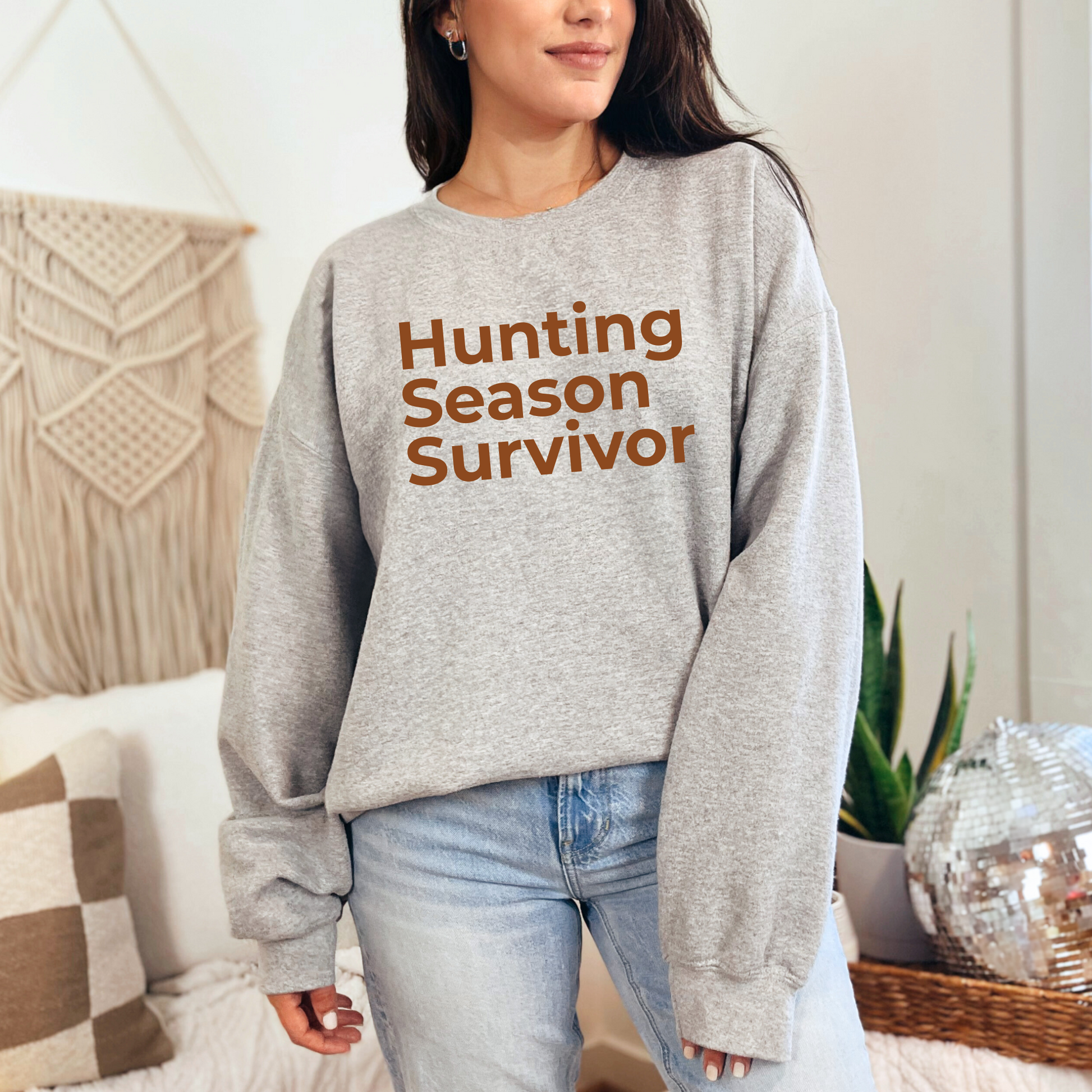 Wholesale Hunting Season Survivor Sweatshirt - Sport Grey Sweatshirt