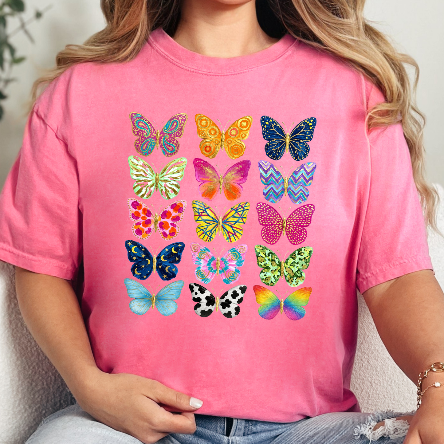 Wholesale Butterfly Grid Graphic Tee - CC Crunchberry Tee