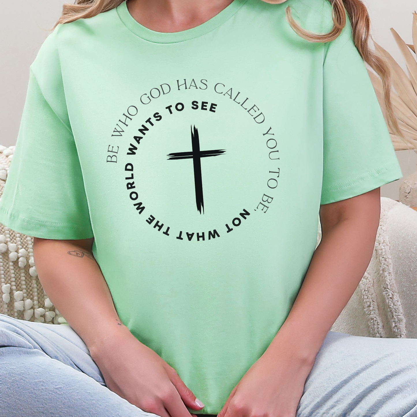 Wholesale Be Who God has Called You Graphic Tee - Mint Tee