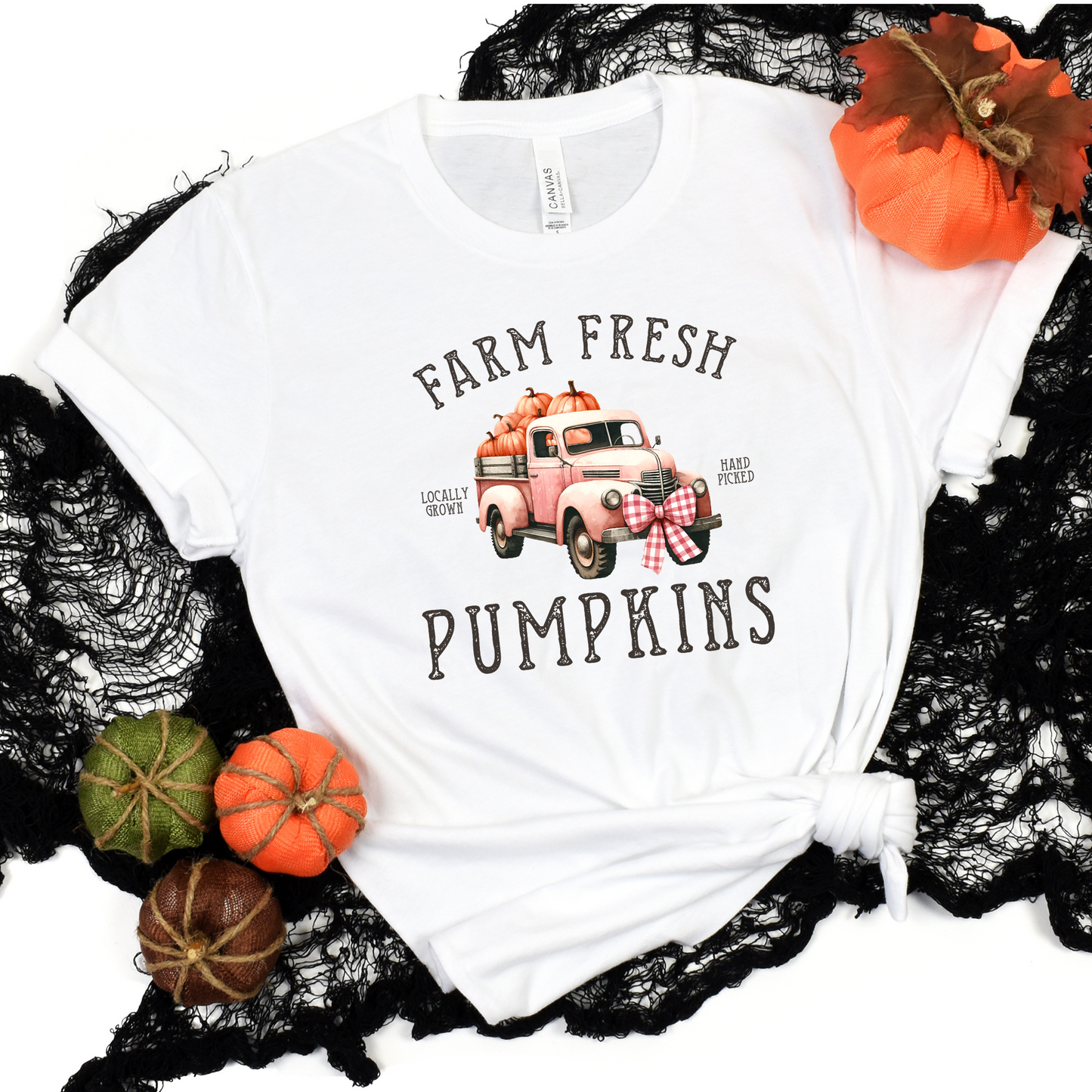 Wholesale Girly Farm Fresh Pumpkins Graphic Tee - Heather Dust Tee