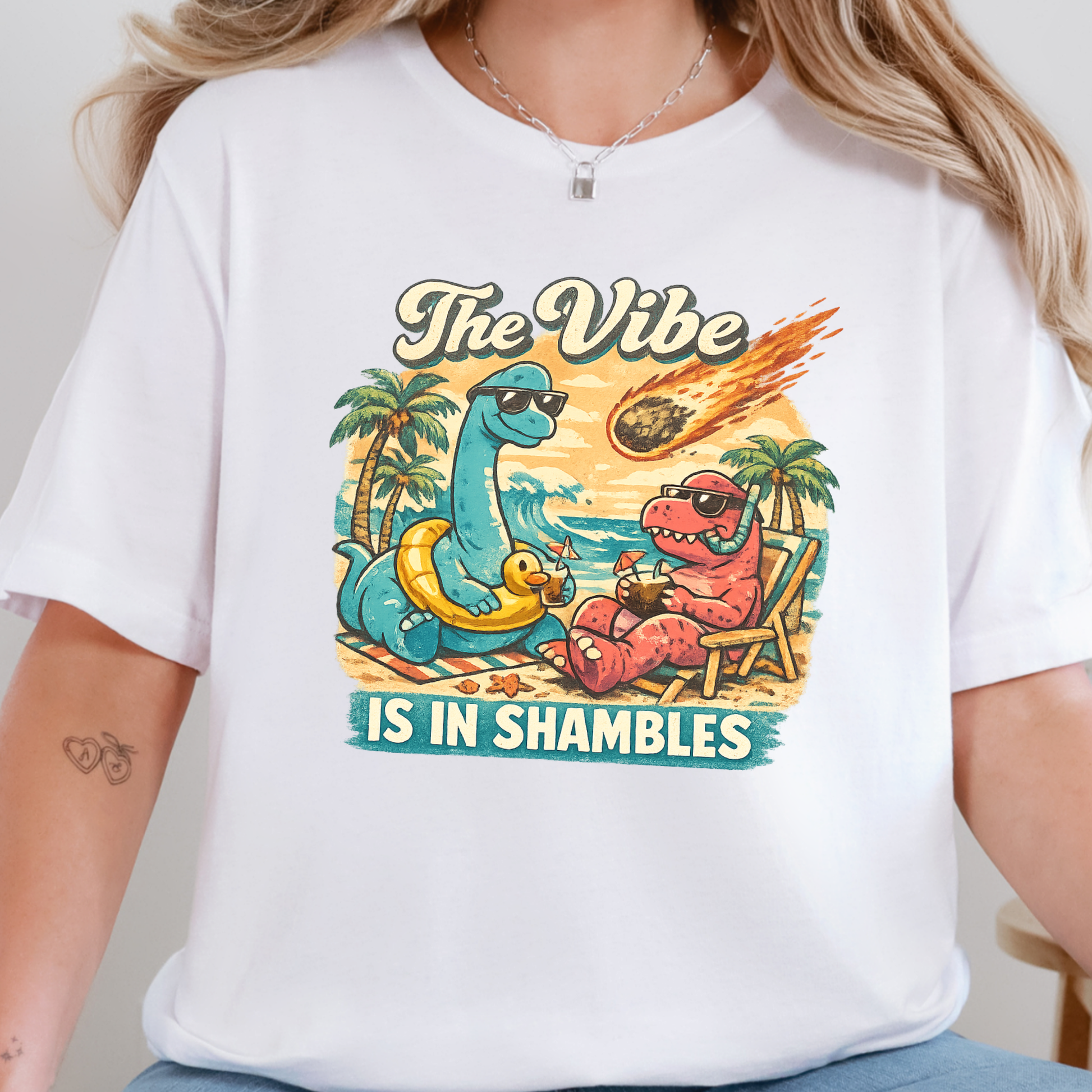 Wholesale The Vibe is in Shambles Graphic Tee - White