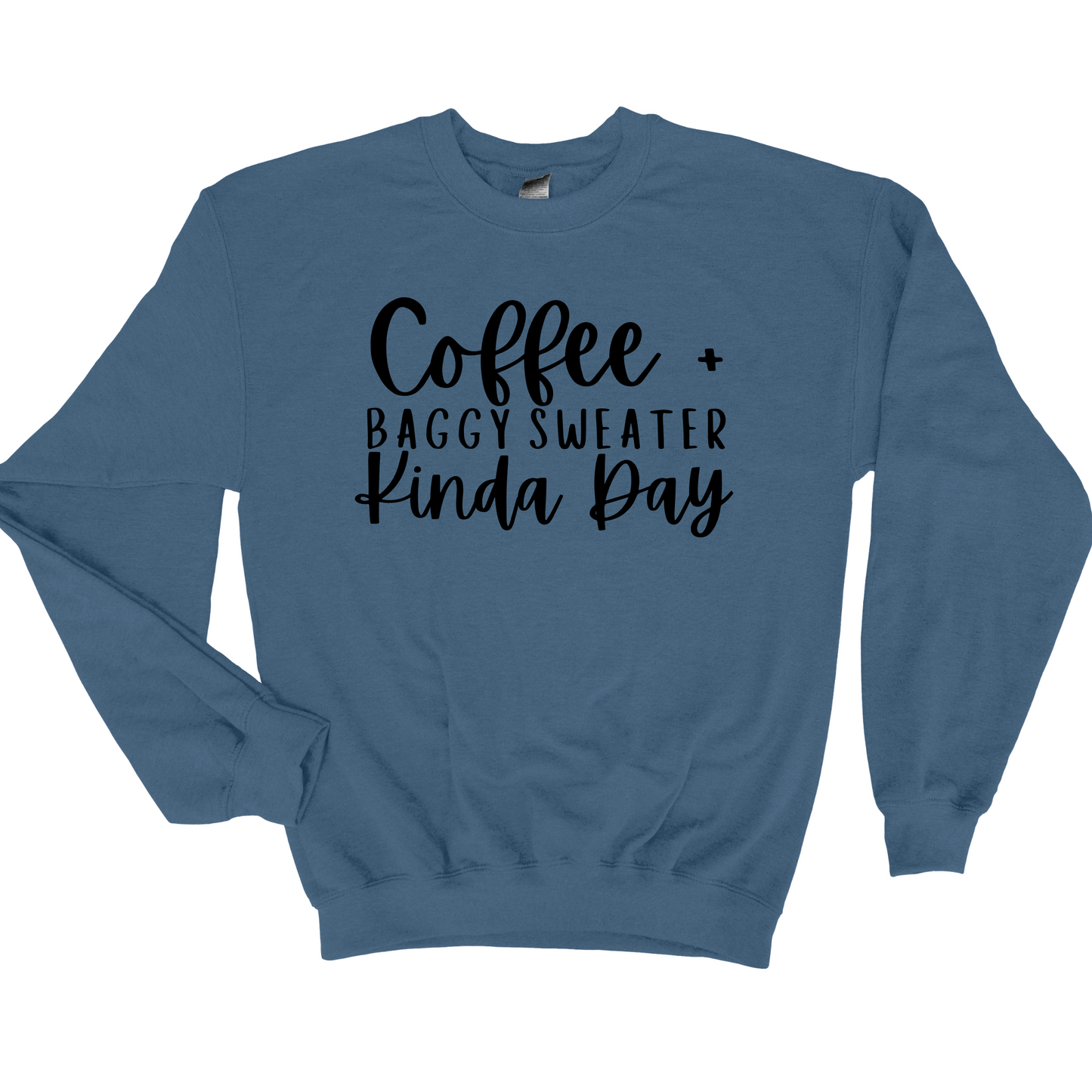 Wholesale Coffee & Baggy Sweater - Indigo Blue Sweatshirt