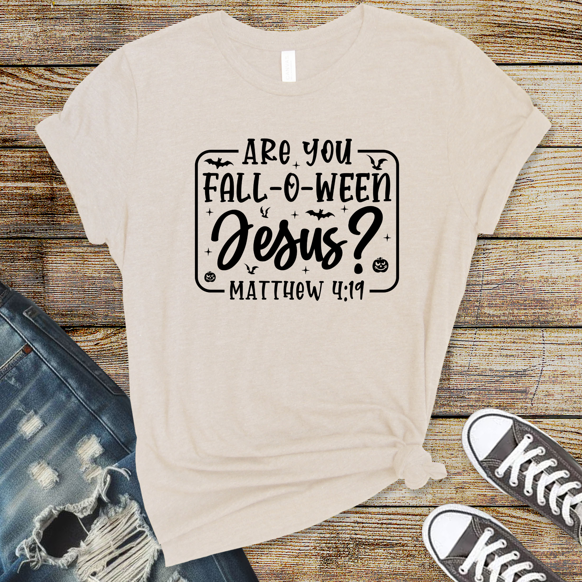 Wholesale Fall-o-ween Jesus Graphic Tee - Autumn Tee