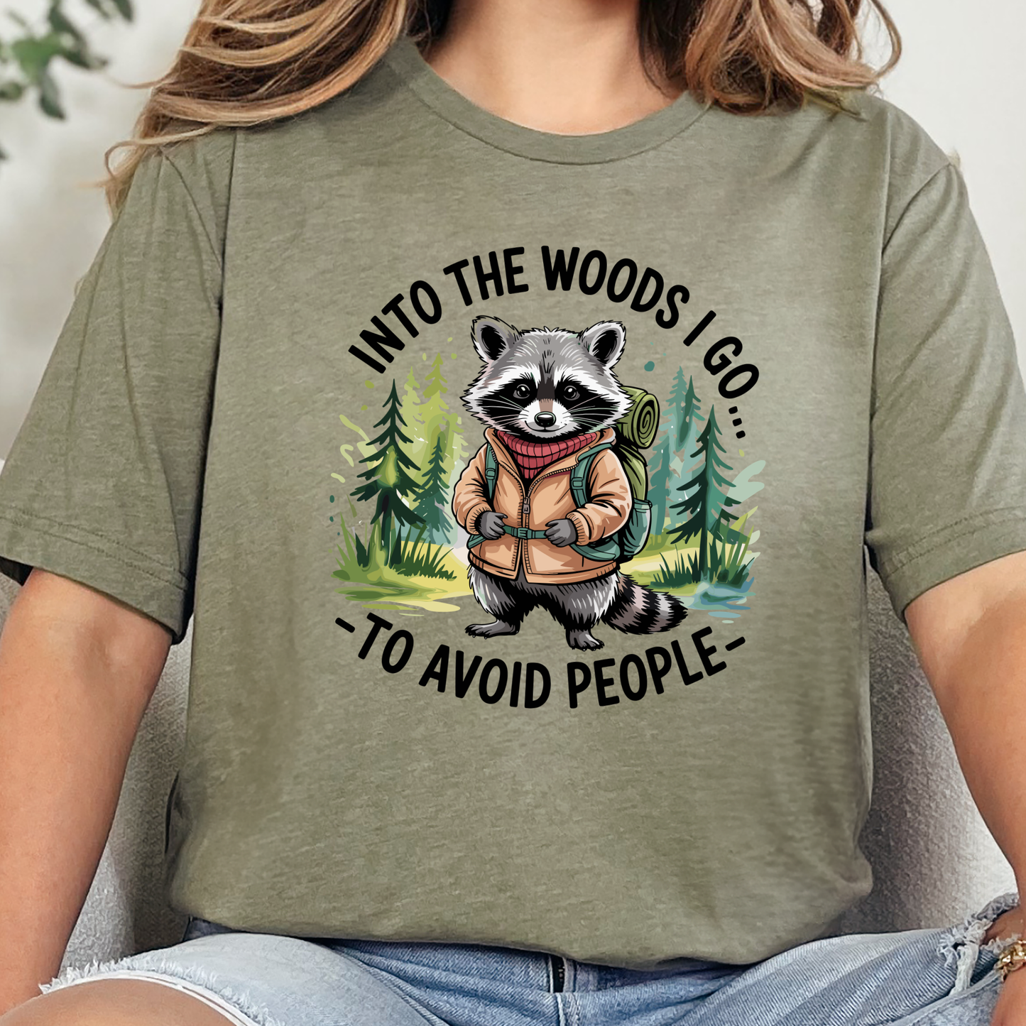 Wholesale Into the Woods Graphic Tee - Heather Olive