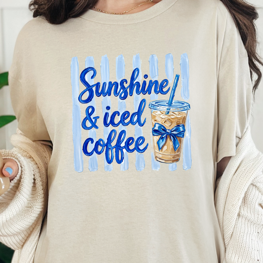 Wholesale Sunshine & Iced Coffee Graphic Tee - Natural Tee