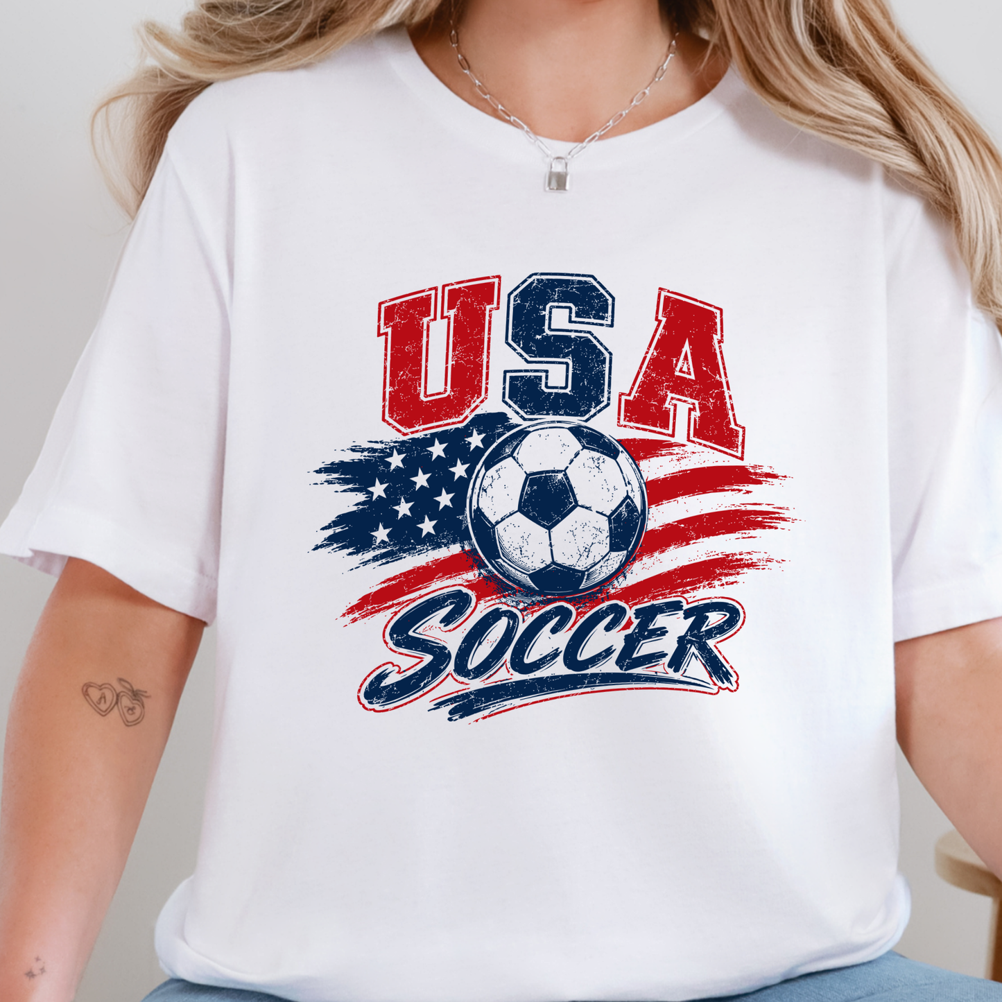 Wholesale USA Soccer Graphic Tee - White