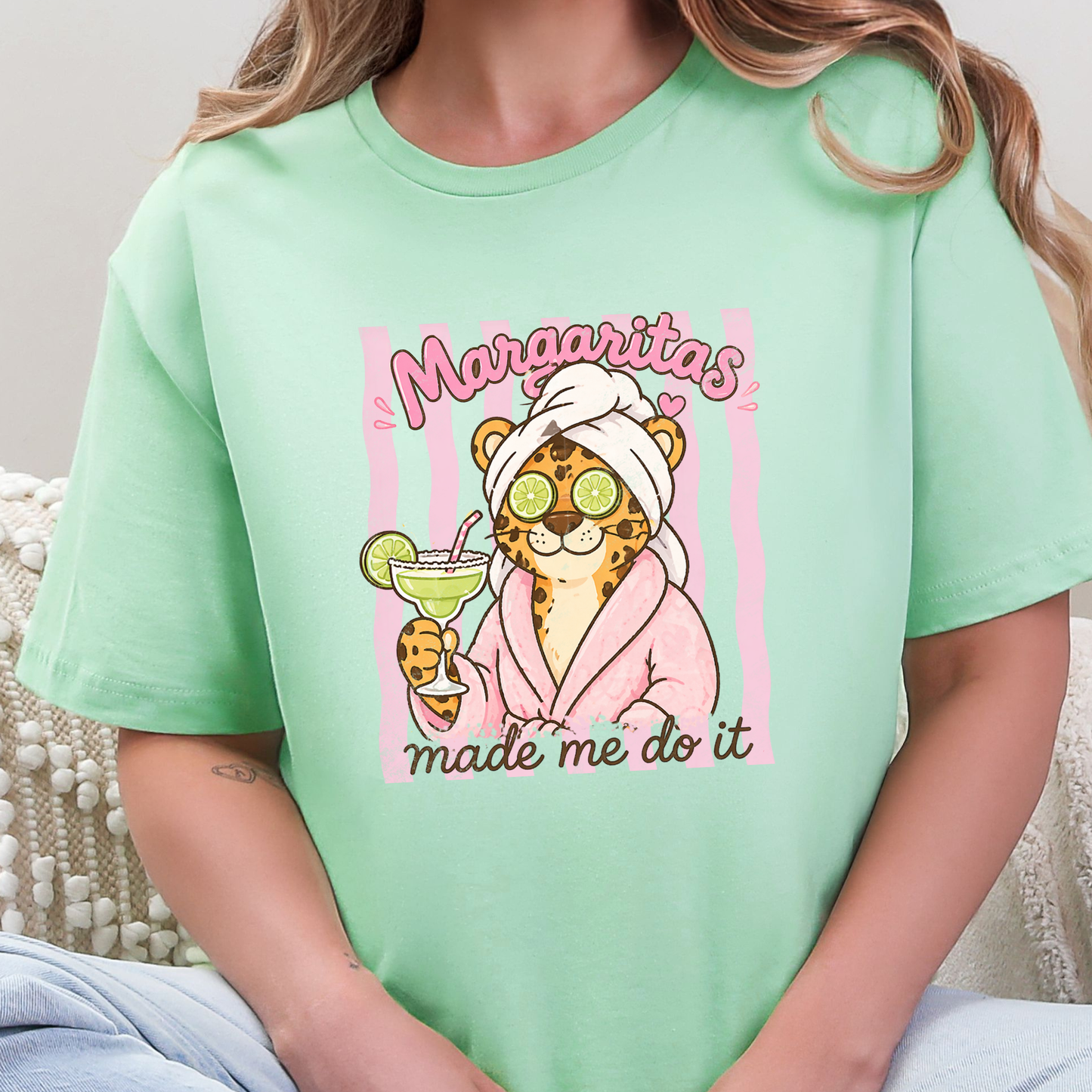 Wholesale Margaritas Made Me Graphic Tee - Mint Tee