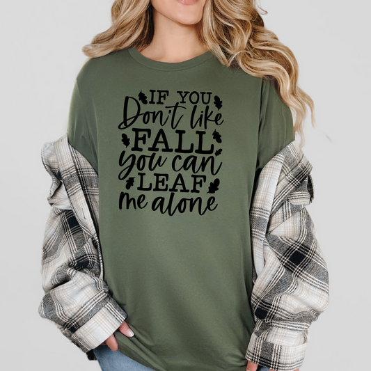 Wholesale Don't Like Fall Graphic Tee - Military Green Tee
