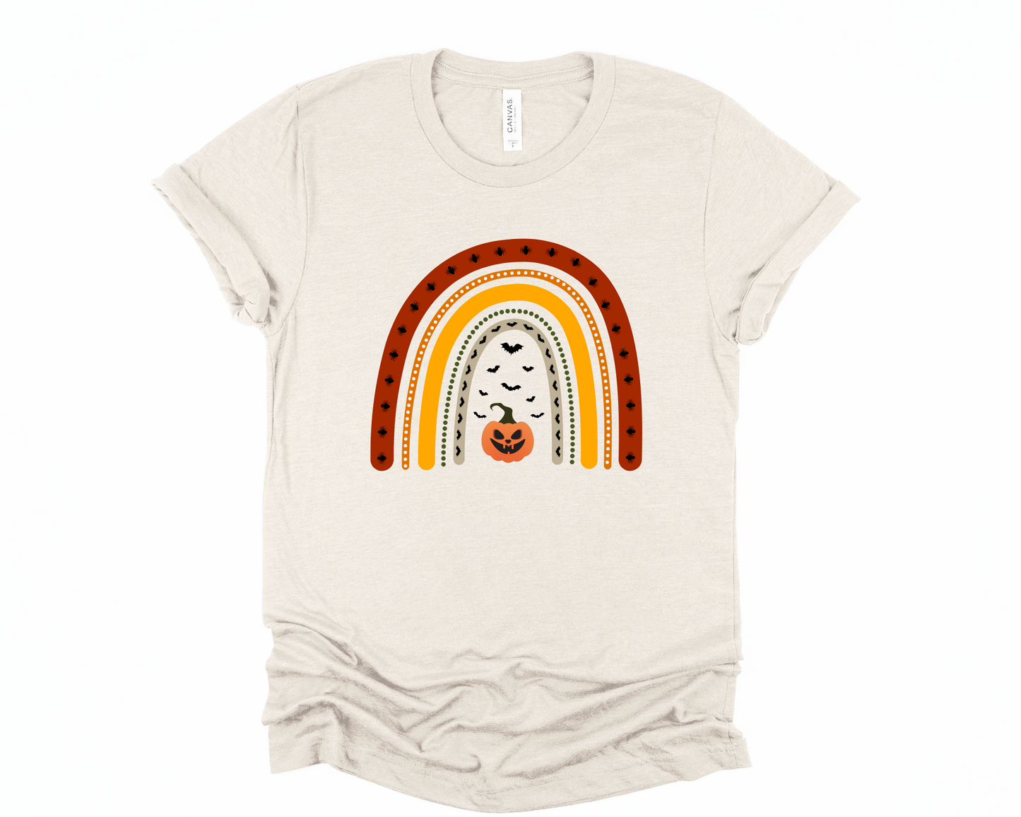 Wholesale Spooky Rainbow Graphic Tee - Black